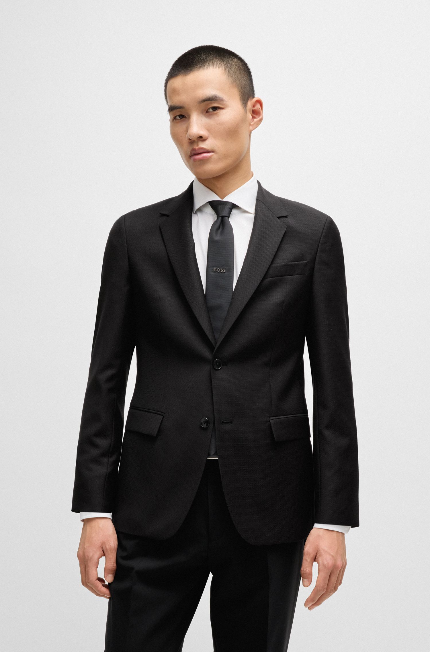 Áo blazer dáng ôm slim fit vải cotton co giãn