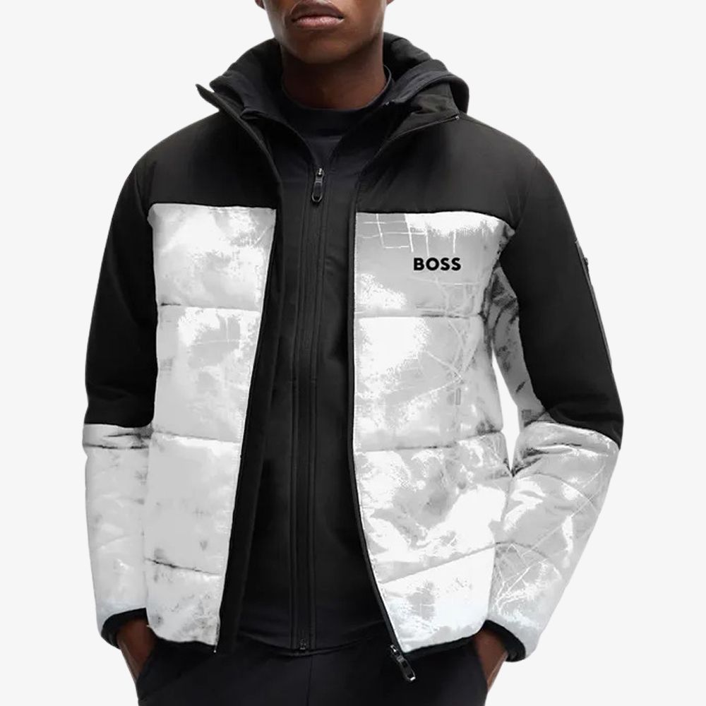 BOSS - Áo khoác phao chống thấm nước in logo