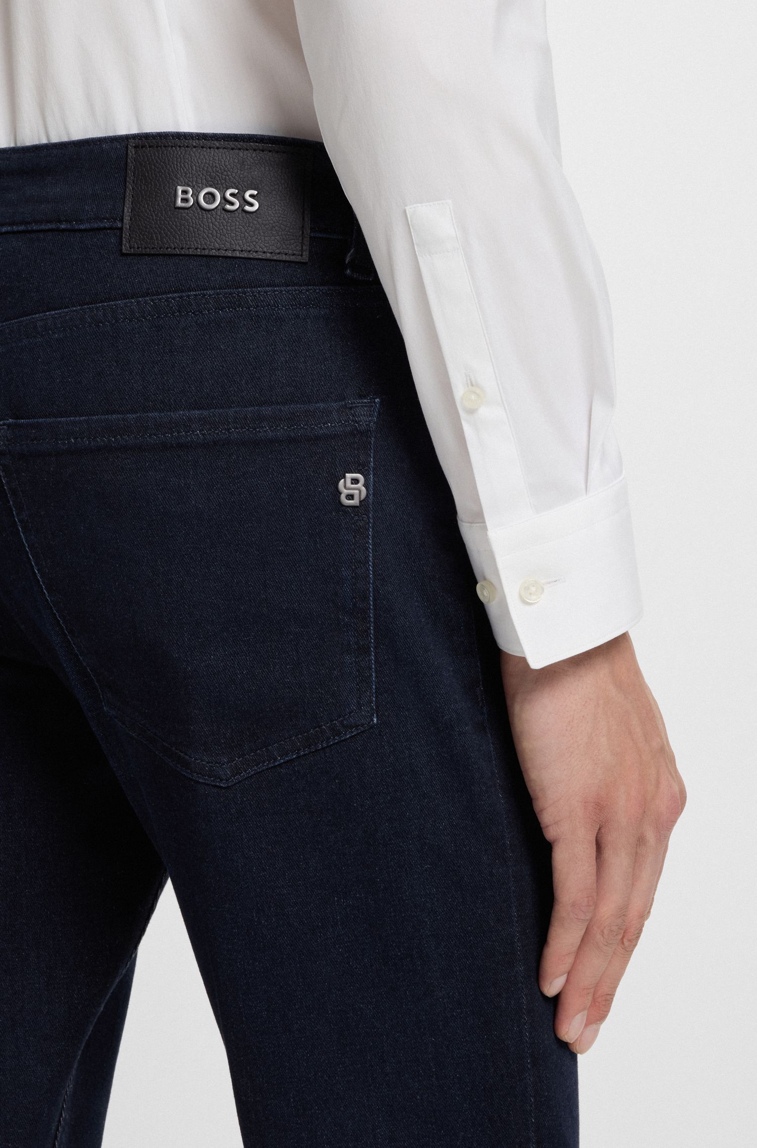 BOSS - Quần jeans Delaware dáng slim fit co giãn