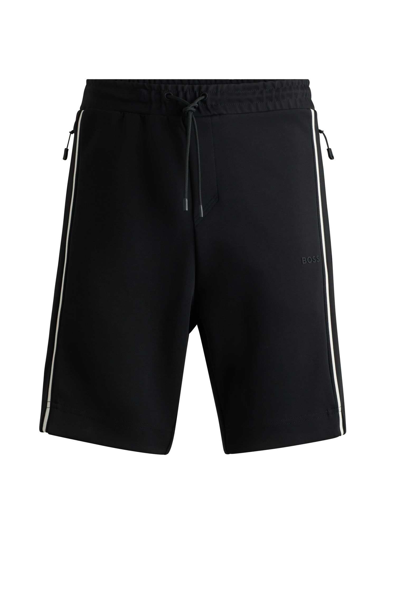 BOSS - Quần shorts dáng regular-fit có đường kẻ đặc trưng