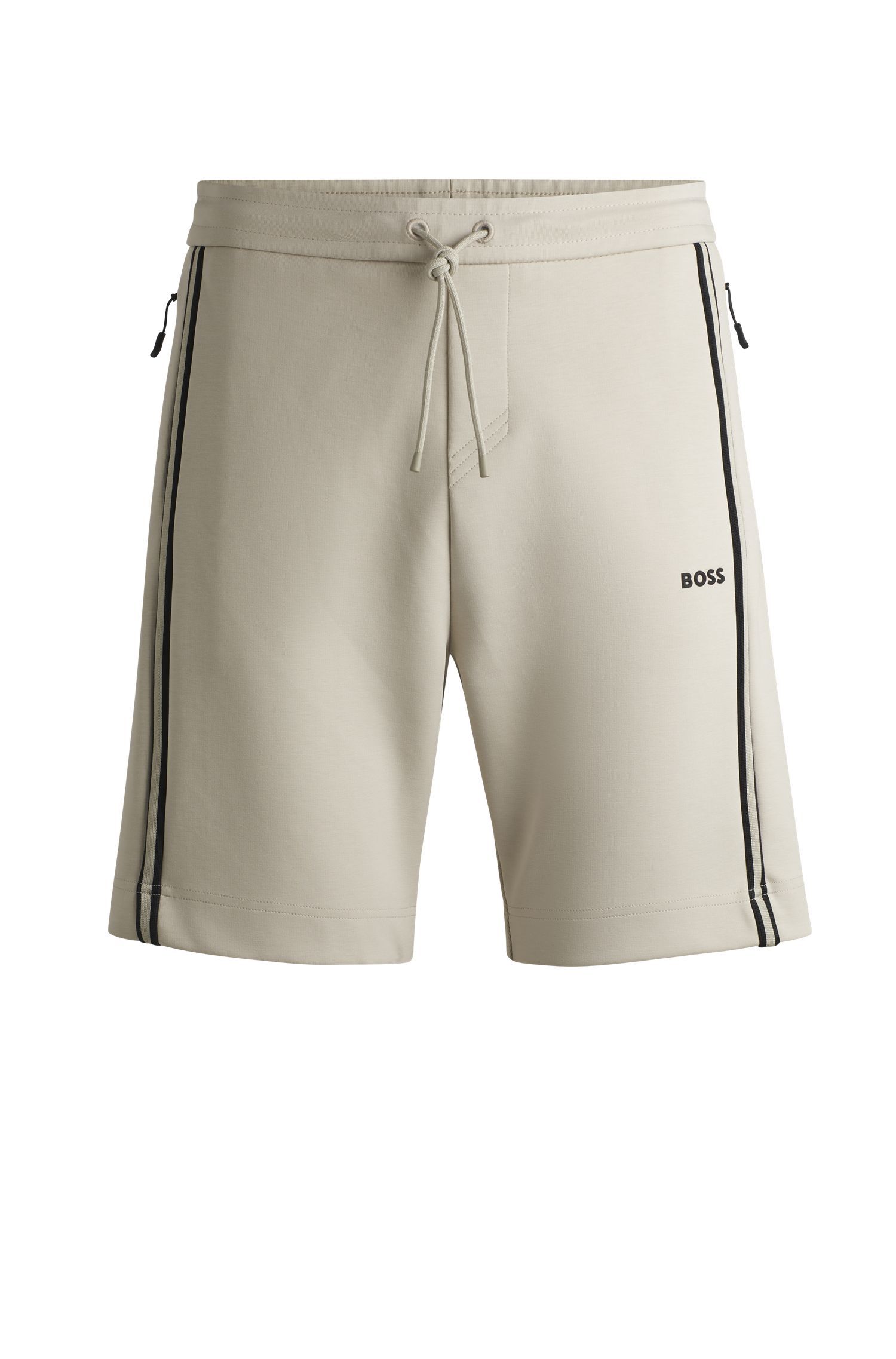 BOSS - Quần shorts dáng regular-fit có đường kẻ đặc trưng