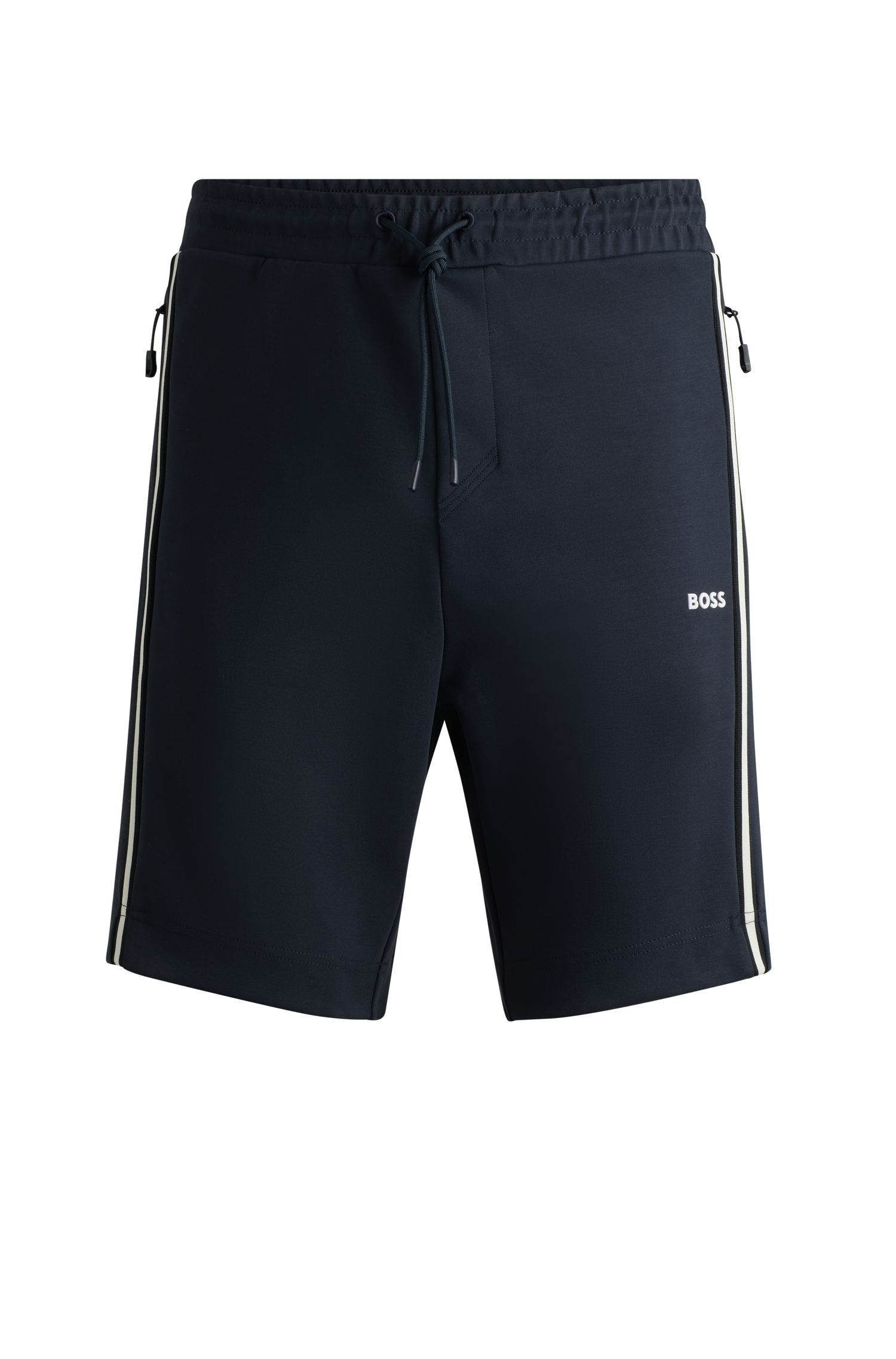 BOSS - Quần shorts dáng regular-fit có đường kẻ đặc trưng