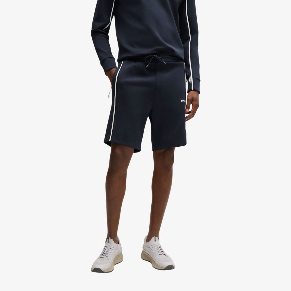 BOSS - Quần shorts dáng regular-fit có đường kẻ đặc trưng