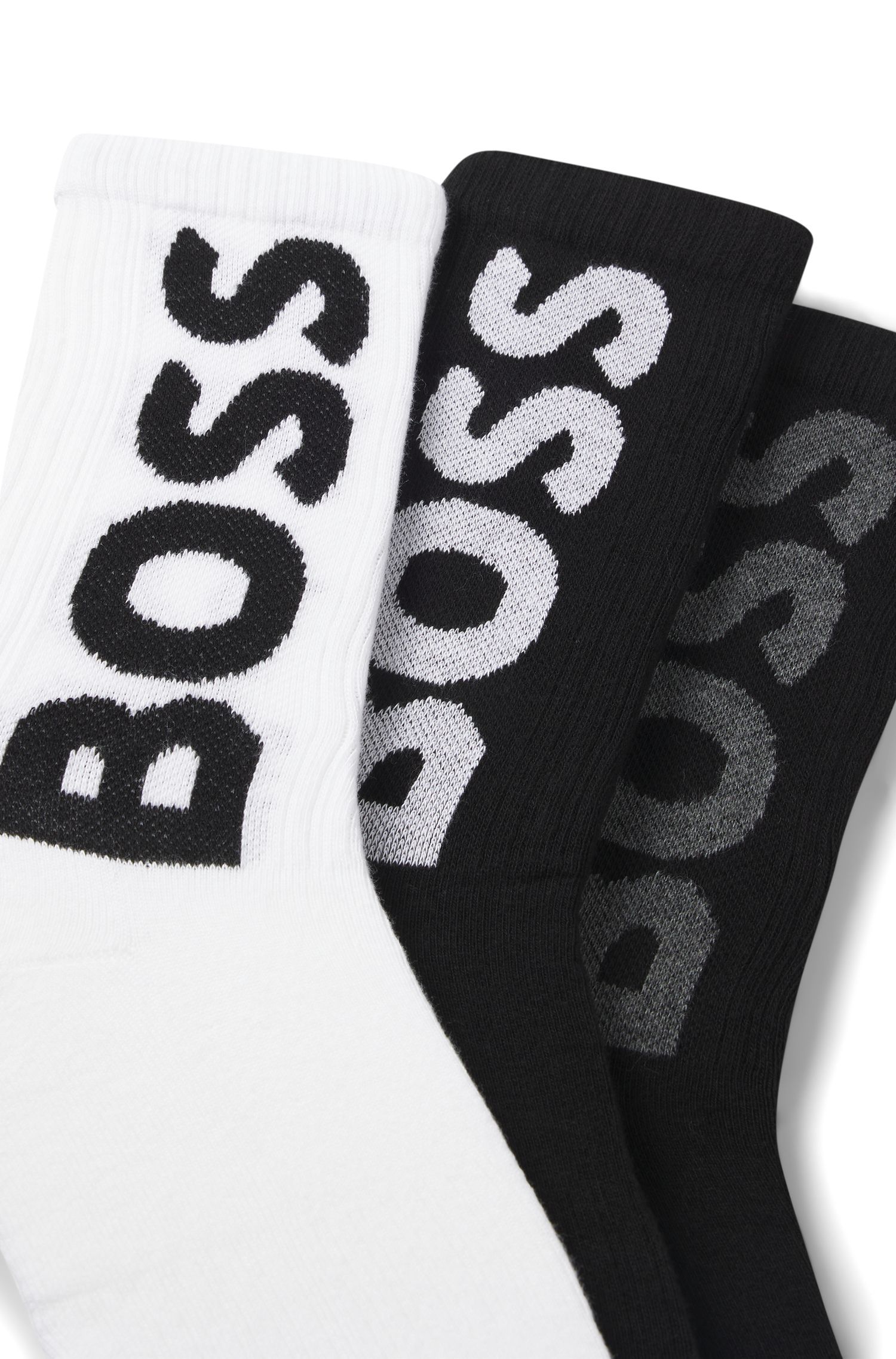 BOSS - Bộ 3 đôi tất ngắn với logo lớn