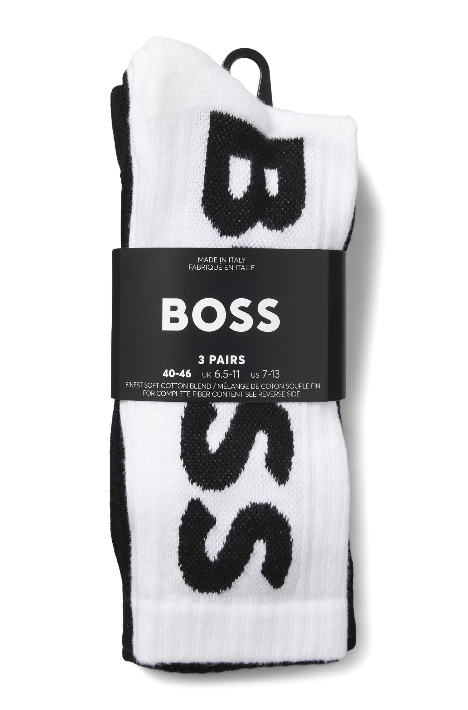 BOSS - Bộ 3 đôi tất ngắn với logo lớn