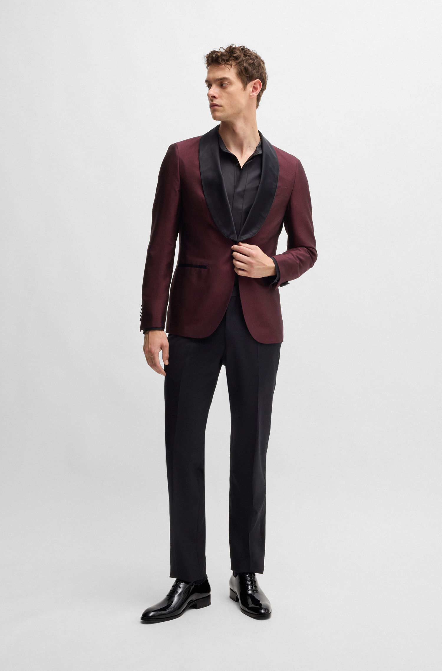 BOSS - Giày Oxford da bóng với đường viền sang trọng