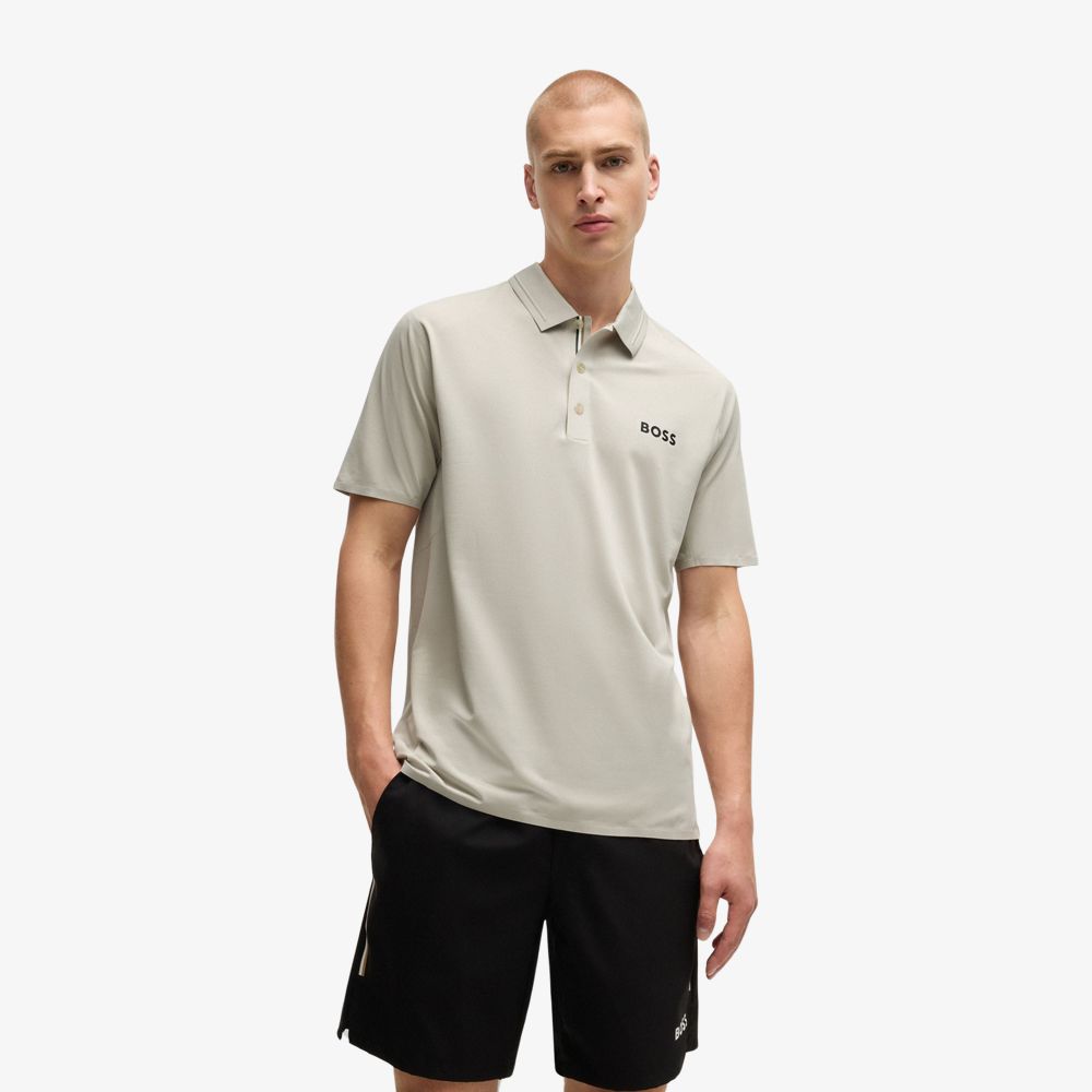BOSS x Matteo Berrettini Áo polo dáng ôm slim fit ngăn tia UV