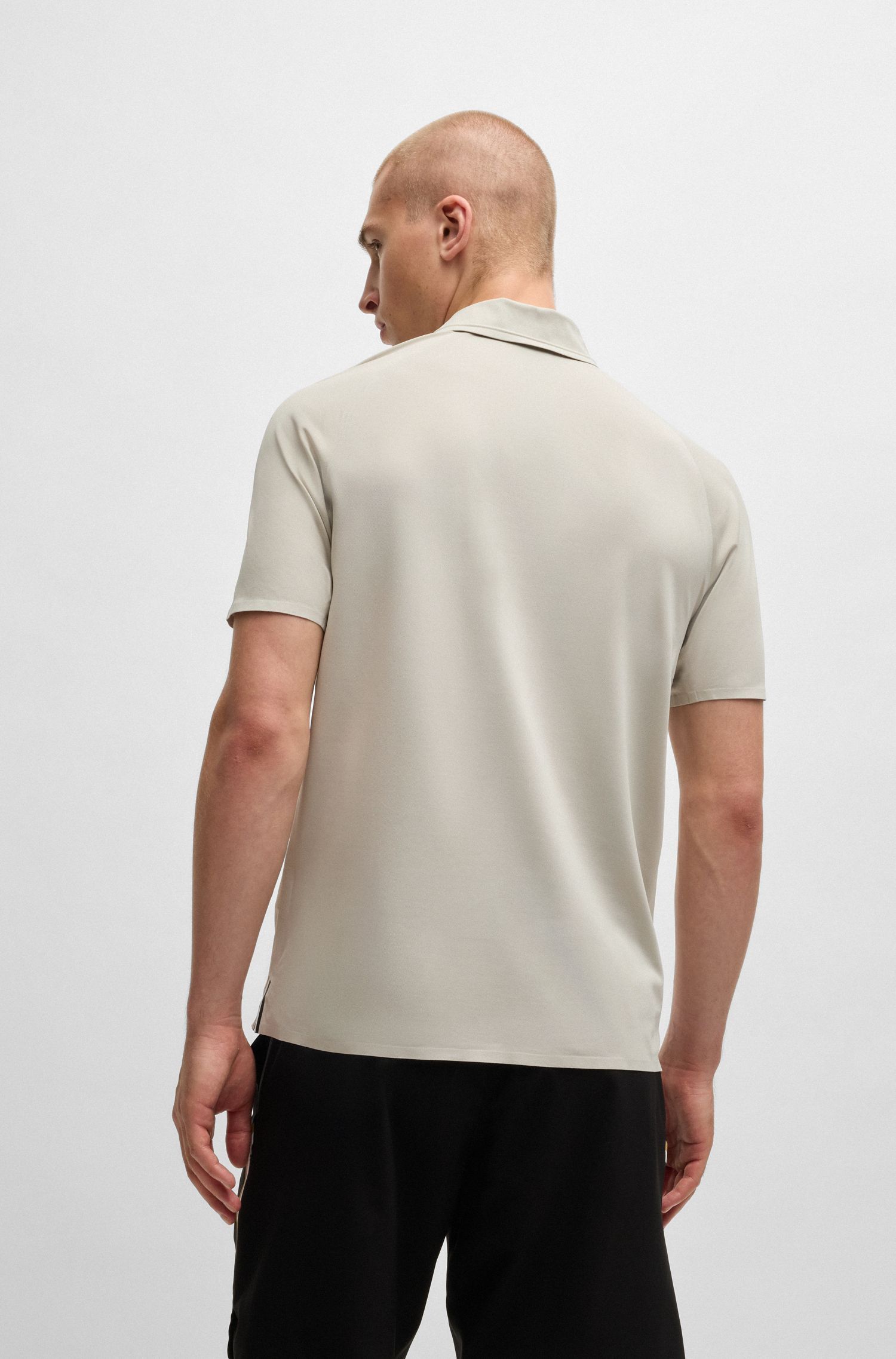 BOSS x Matteo Berrettini Áo polo dáng ôm slim fit ngăn tia UV