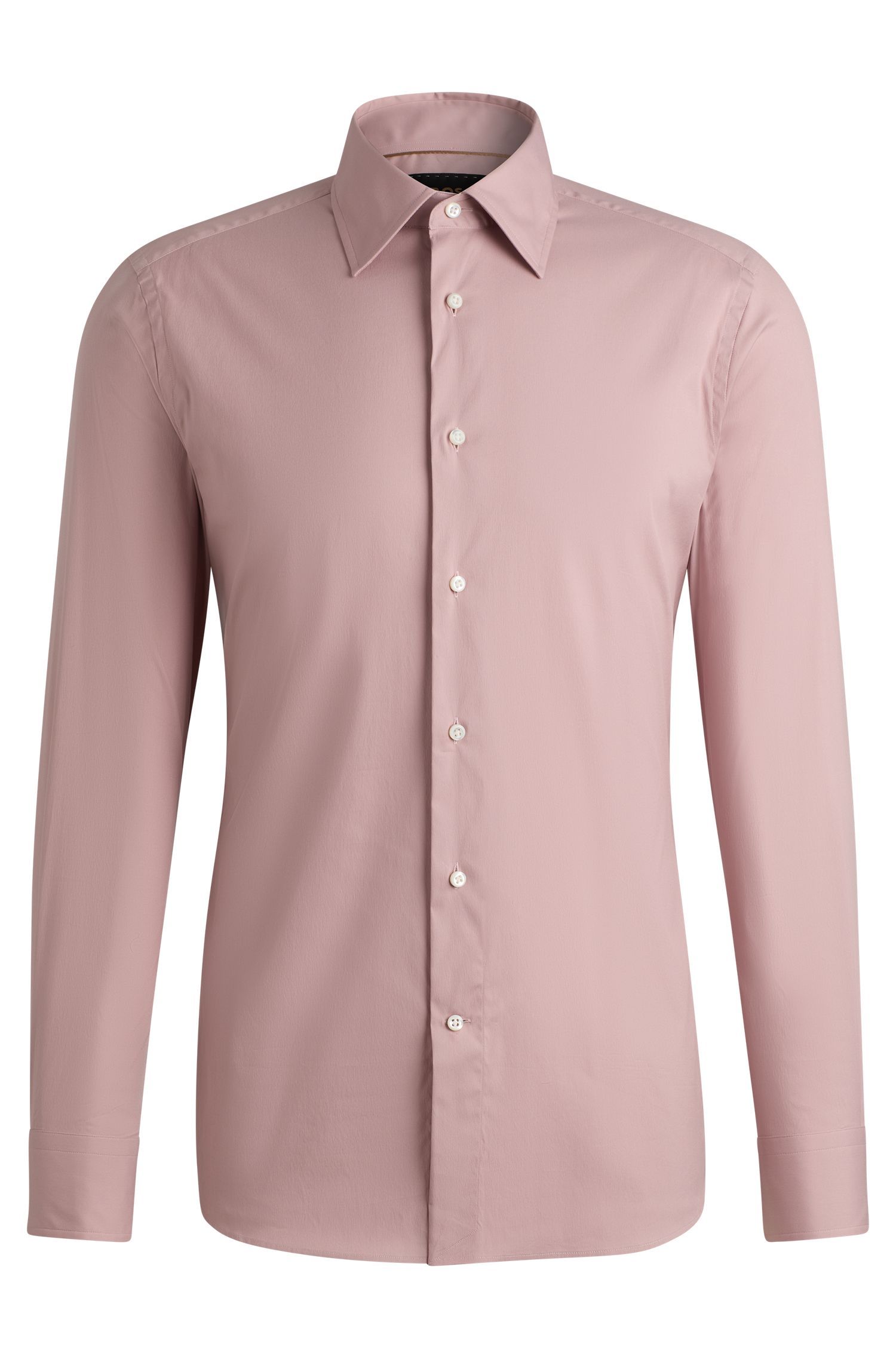 BOSS - Áo sơ mi dáng ôm slim fit vải cotton pha