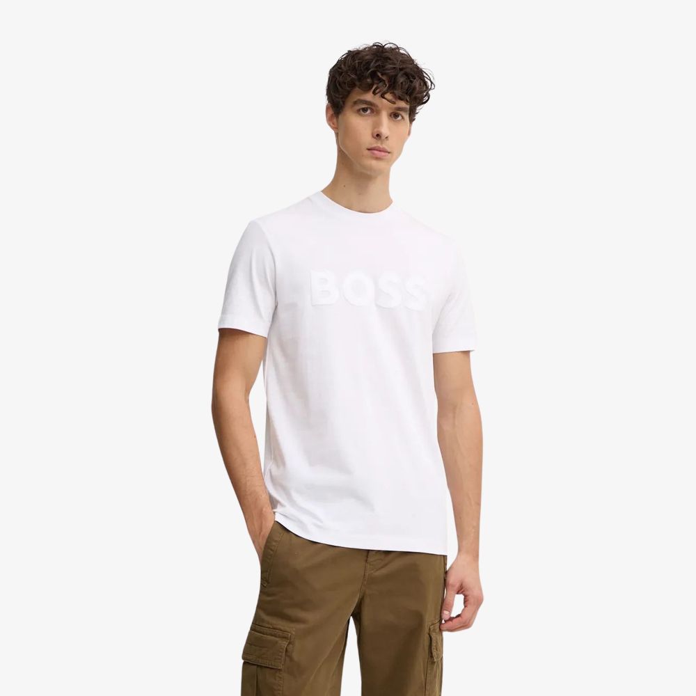 BOSS - Áo thun dáng regular-fit vải cotton jersey có logo