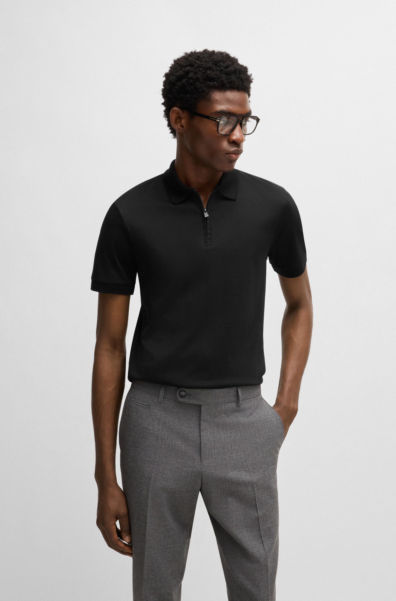 Áo polo dáng ôm slim fit cotton mercerized