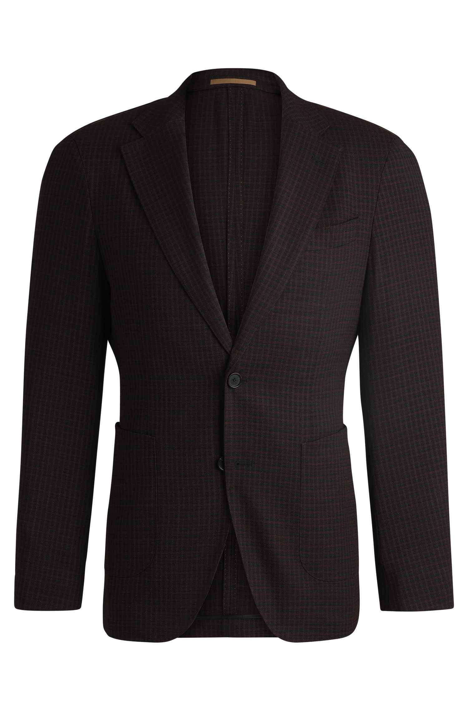 BOSS - Áo khoác dáng ôm slim fit vải len pha