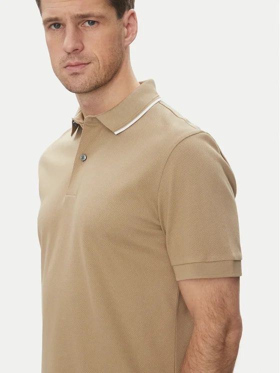 BOSS - Áo polo với chi tiết đường viền cổ áo