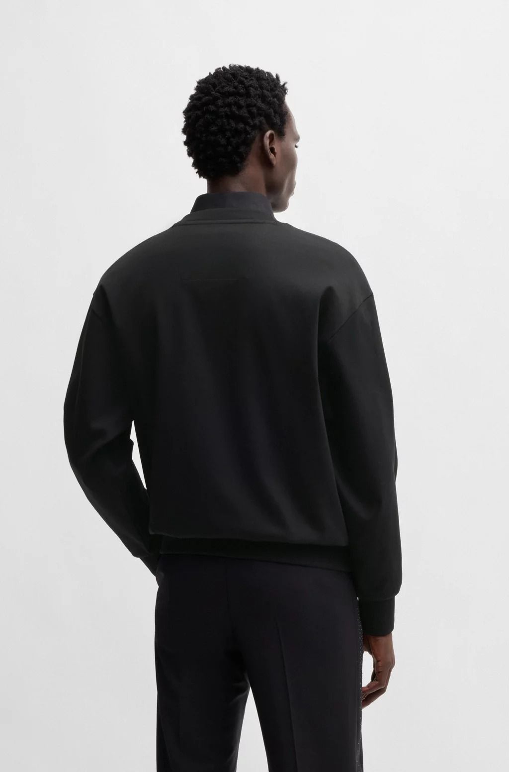 BOSS - Áo nỉ dáng relaxed-fit cotton có họa tiết Double B monogram