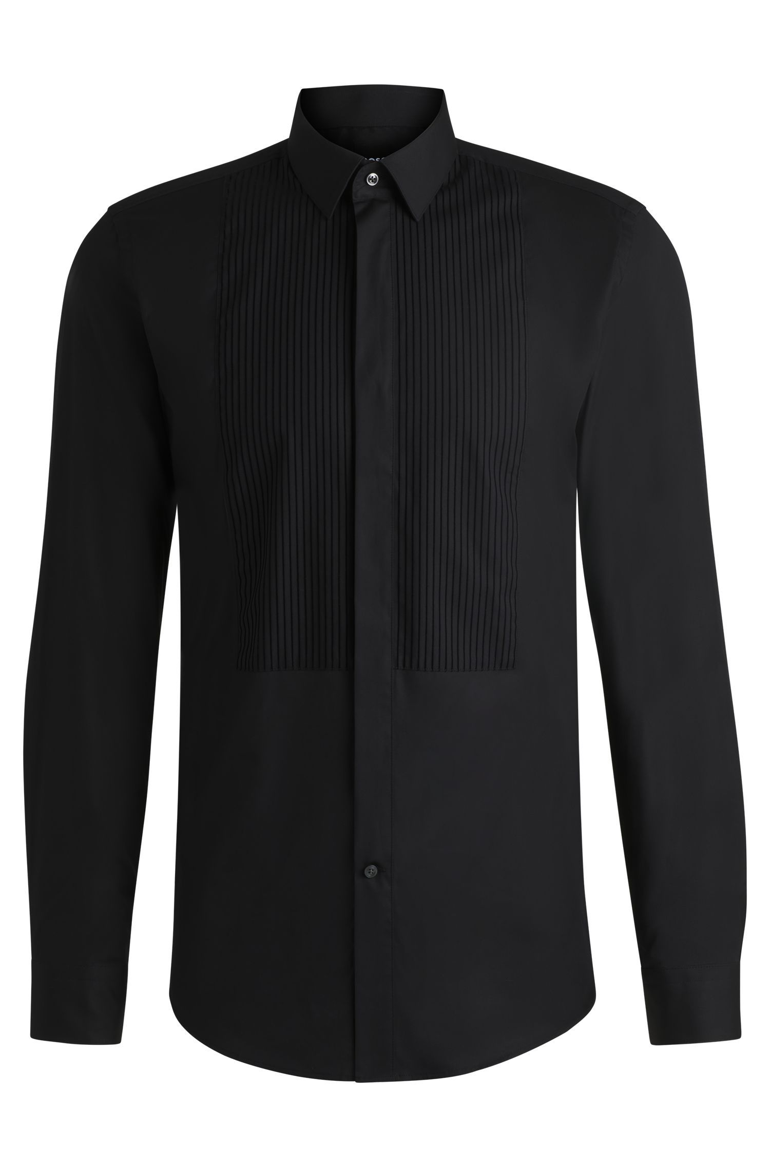 BOSS - Áo sơ mi dáng slim-fit vải xếp ly
