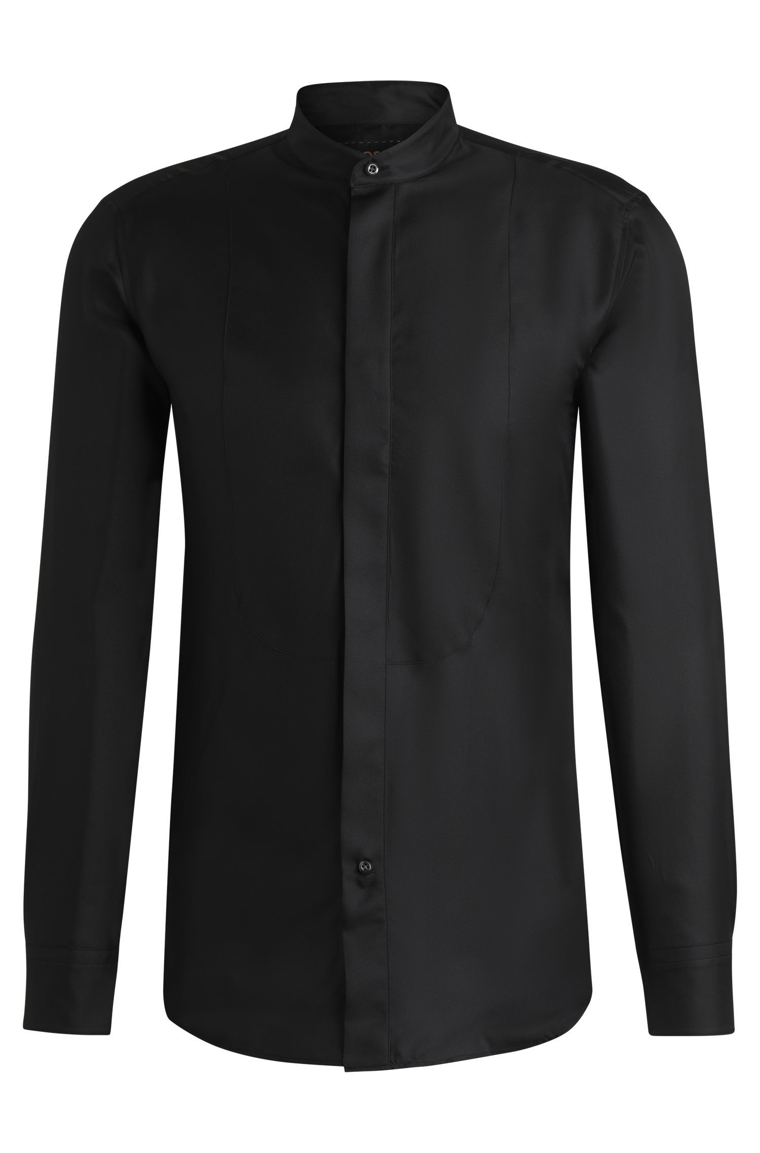 BOSS - Áo sơ mi dáng ôm slim fit vải lụa Ý cao cấp