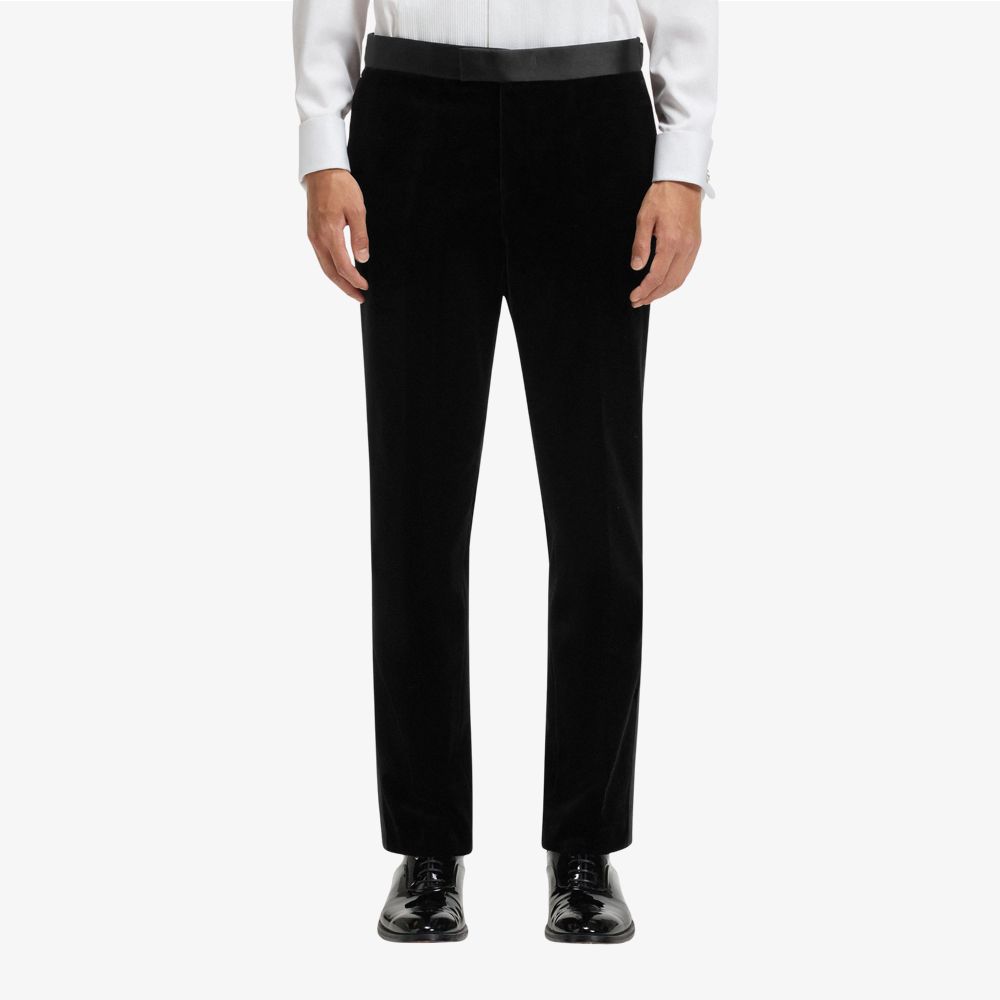 BOSS - Quần tây tuxedo dáng slim fit vải nhung cotton