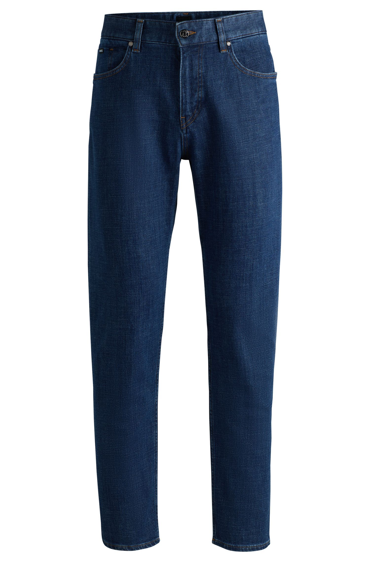BOSS - Quần jeans dáng regular-fit vải denim co giãn