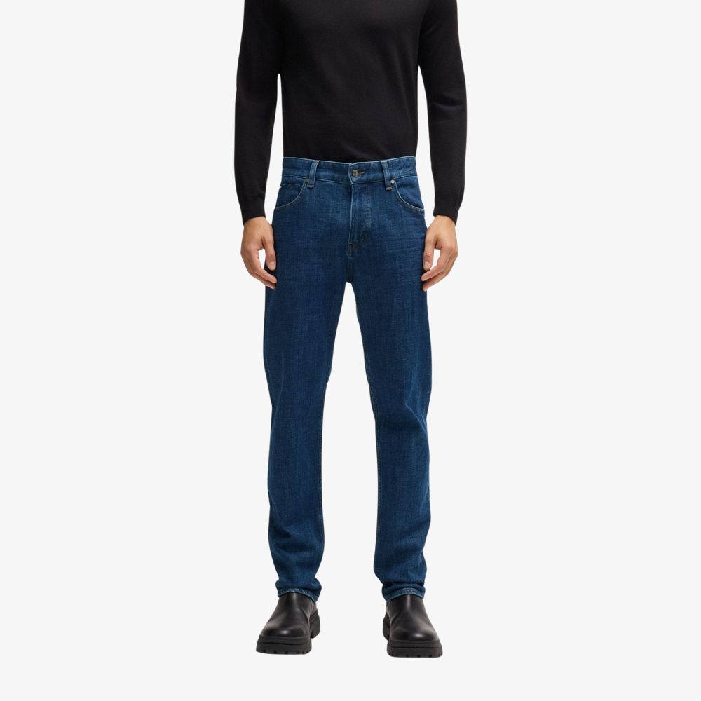 BOSS - Quần jeans dáng regular-fit vải denim co giãn