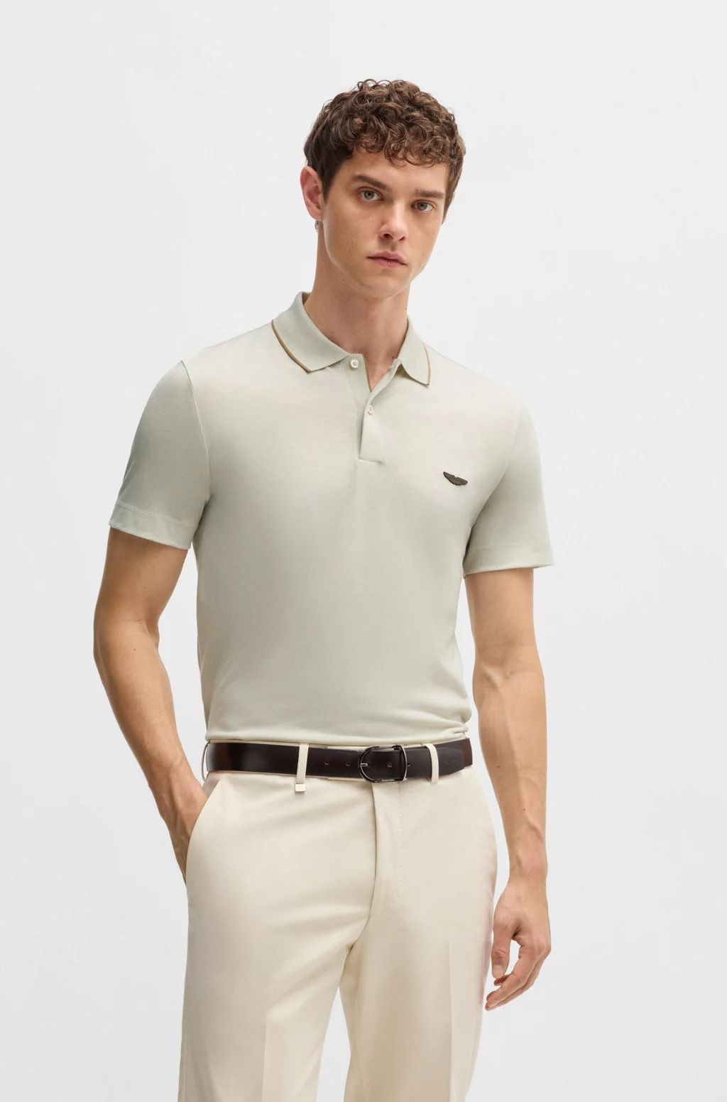 BOSS x Aston Martin Áo polo từ len merino
