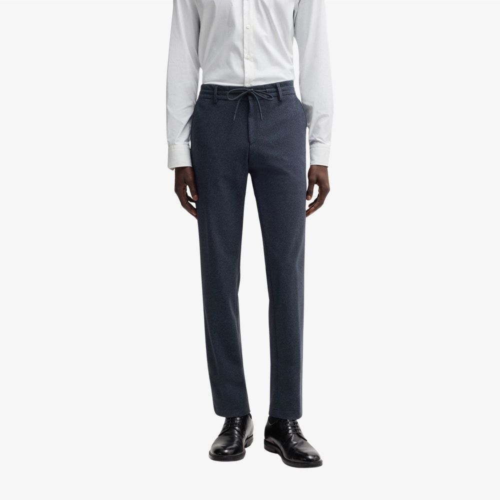 Quần tây slim-fit vải co giãn hiệu suất cao họa tiết siêu nhỏ