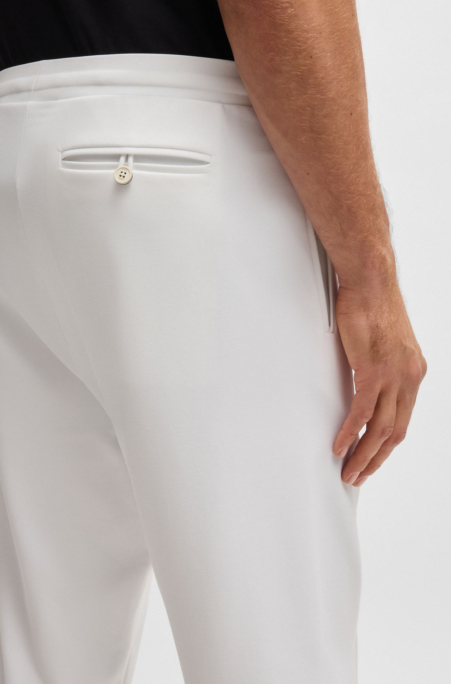 BOSS x Matteo Berrettini Quần tây dáng regular-fit vải gabardine co giãn