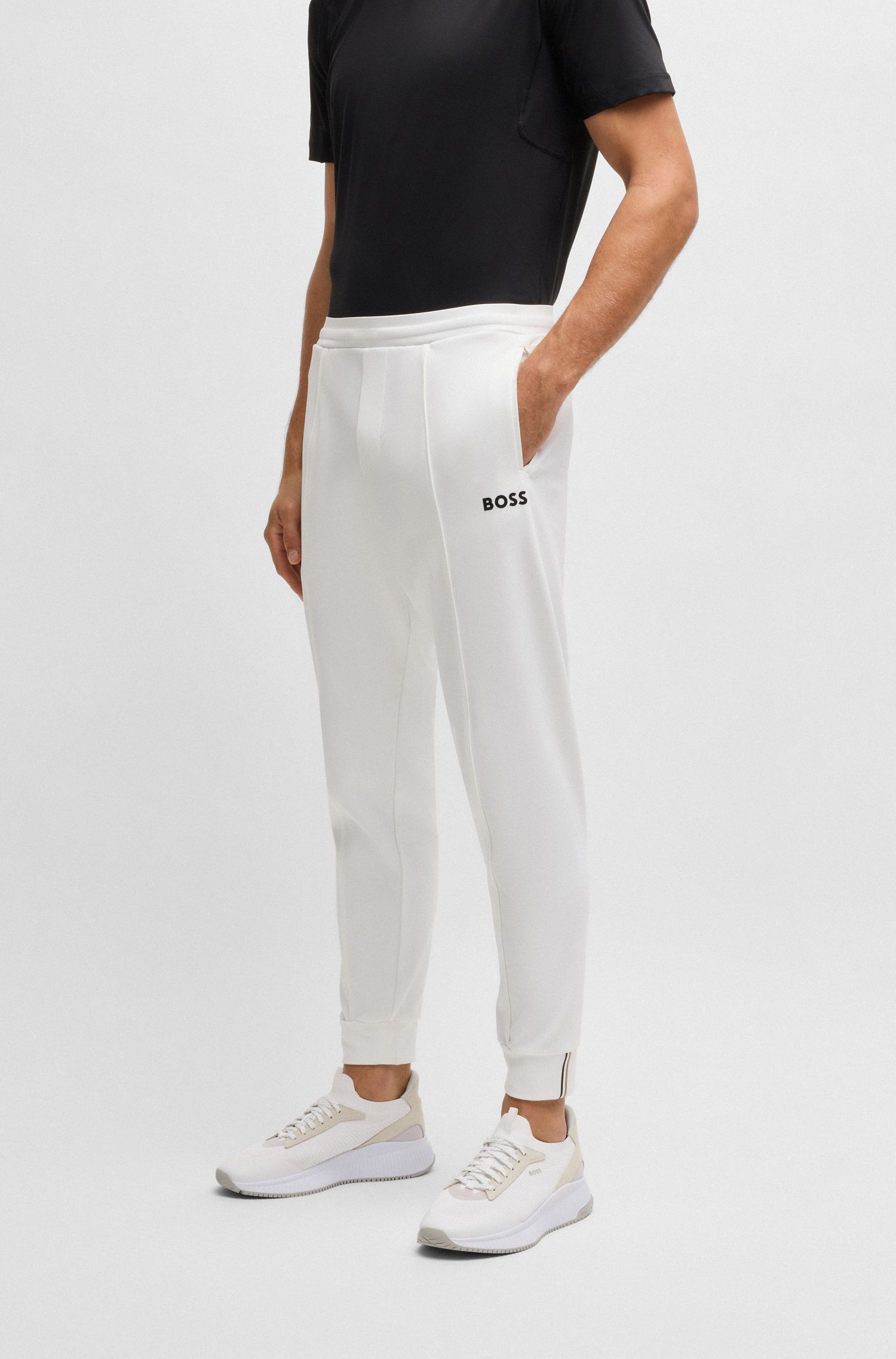 BOSS x Matteo Berrettini Quần tây dáng regular-fit vải gabardine co giãn