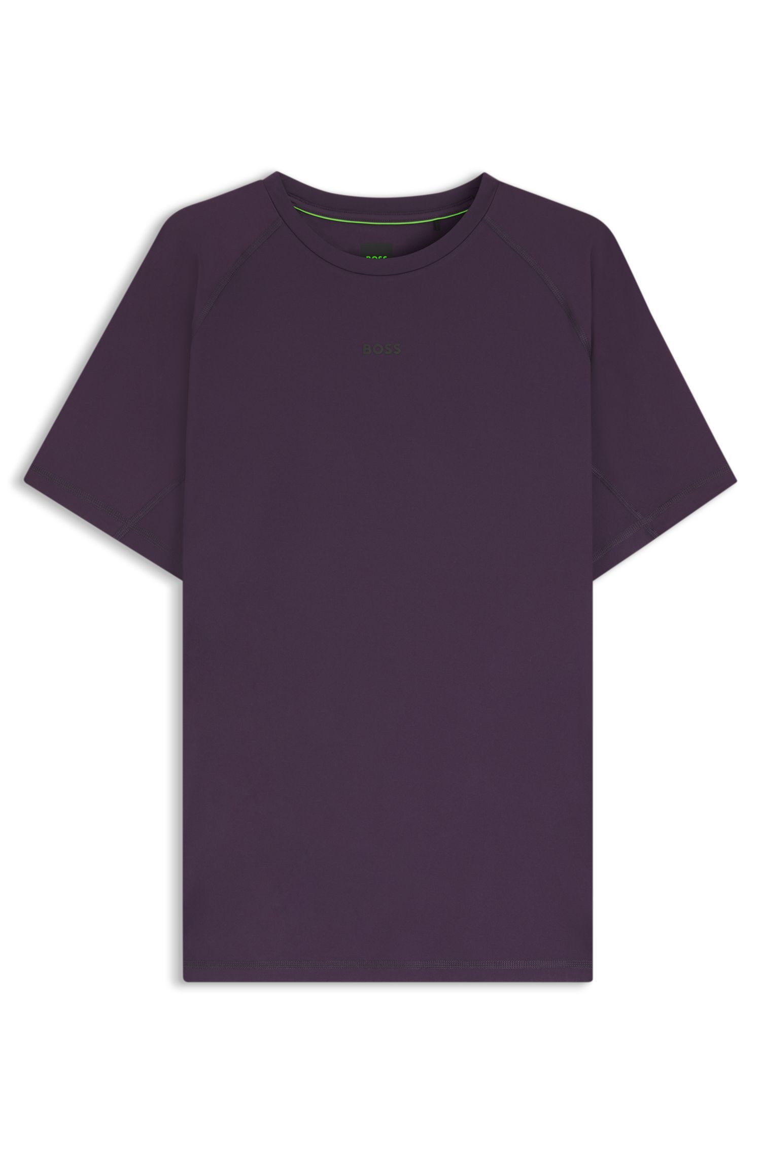 BOSS - Áo thun thể thao dáng slim fit với chi tiết phản quang trang trí