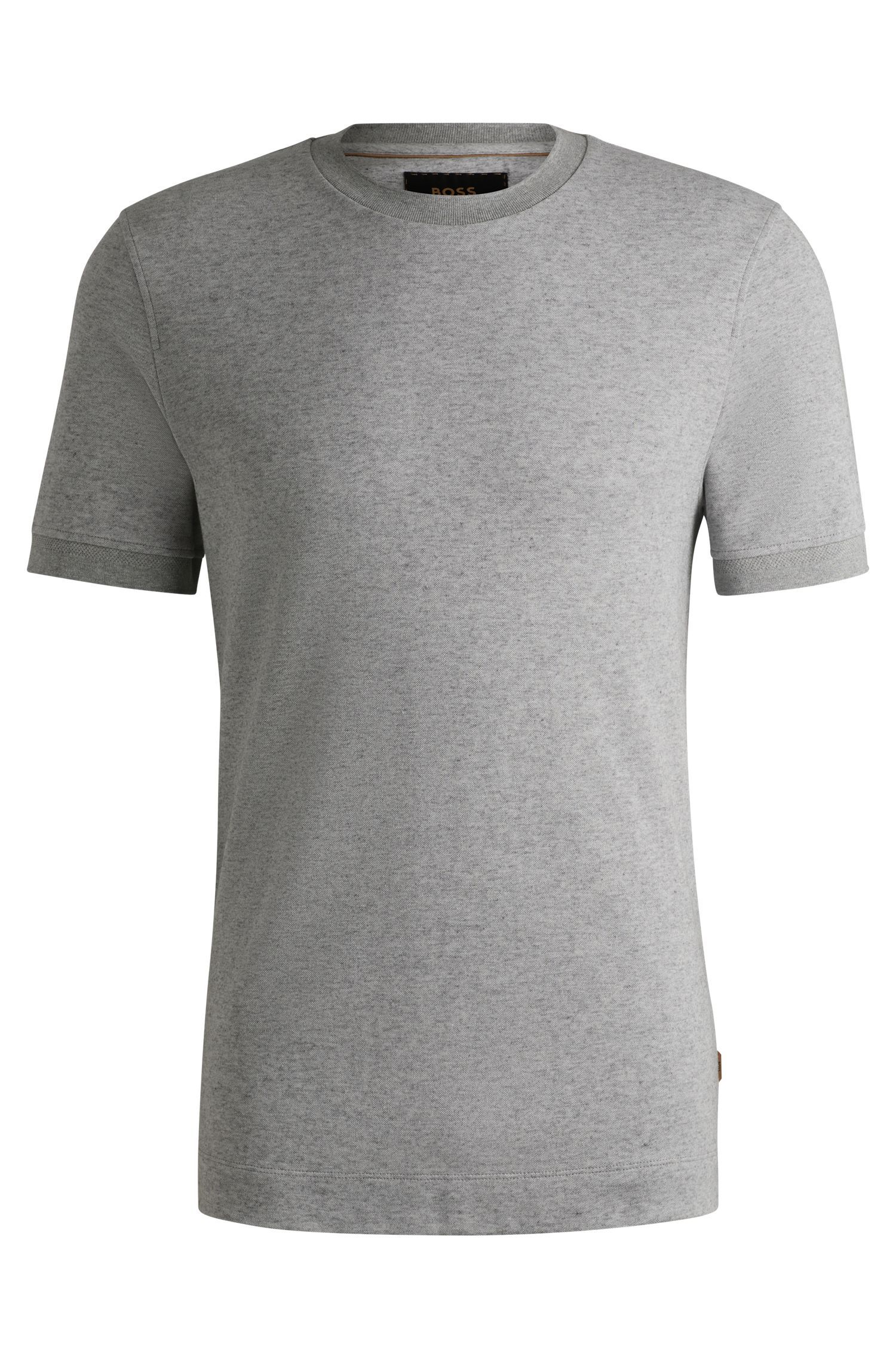 BOSS - Áo thun vải pha cotton và cashmere với lớp chống khuẩn