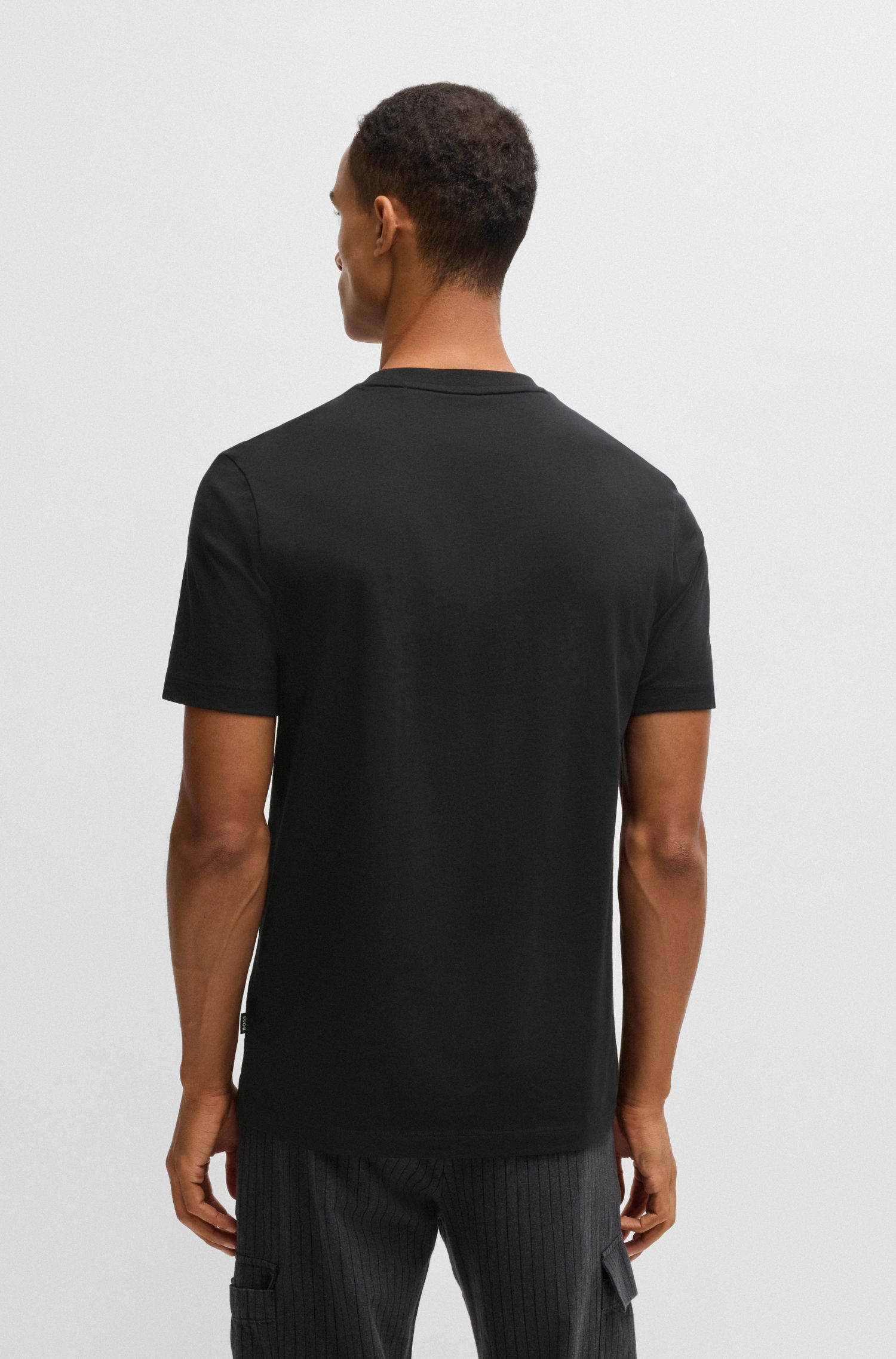 Áo thun cotton jersey regular fit với logo viết tay