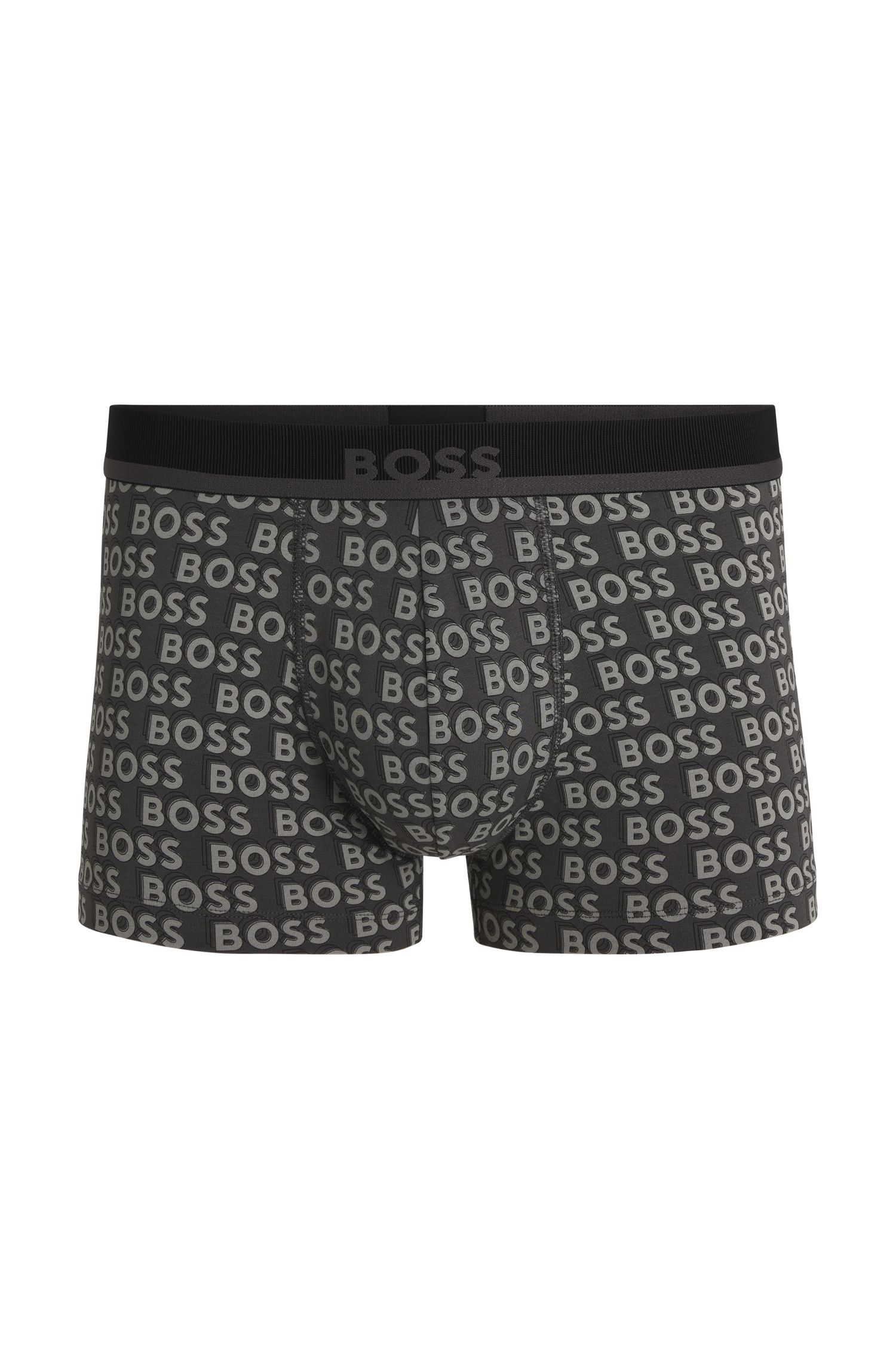 BOSS - Quần lót dáng trunks cotton co giãn họa tiết in