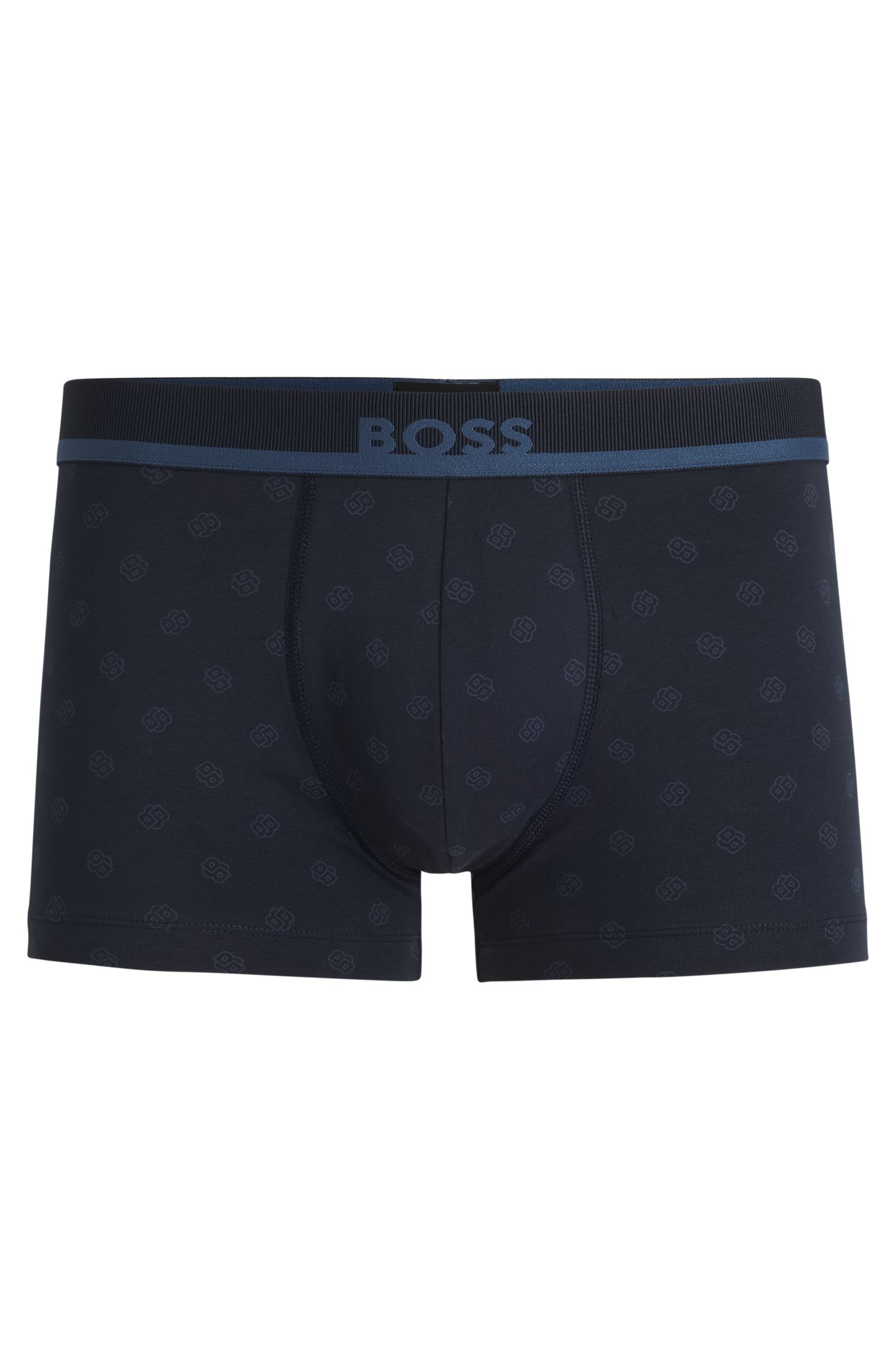 BOSS - Quần lót dáng trunks cotton co giãn họa tiết in