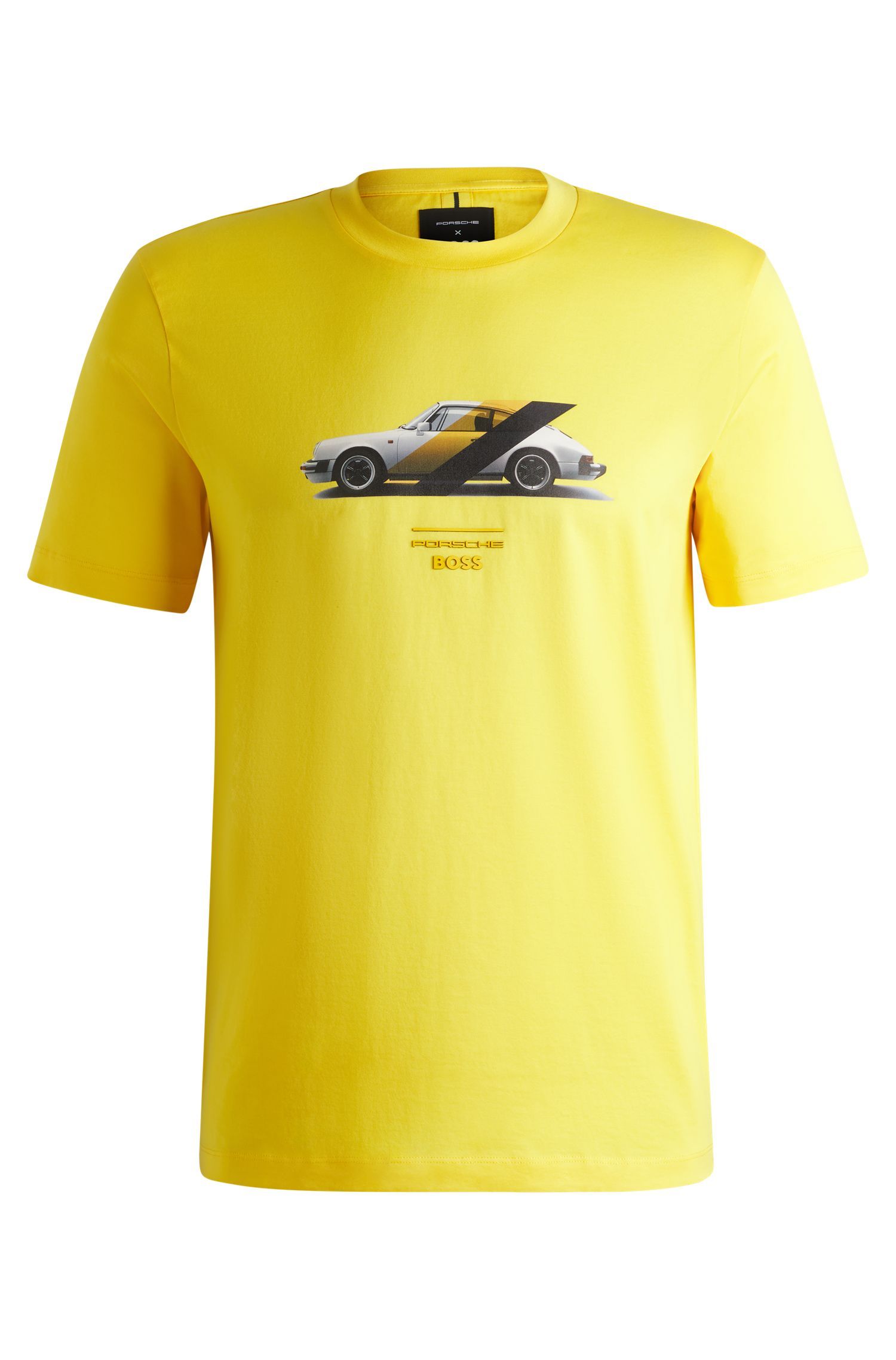 BOSS - Porsche x BOSS Áo thun vải cotton mercerized với logo hợp tác