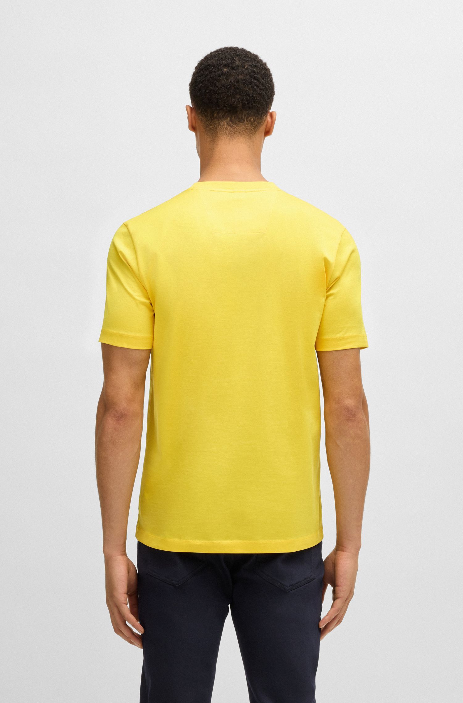 BOSS - Porsche x BOSS Áo thun vải cotton mercerized với logo hợp tác