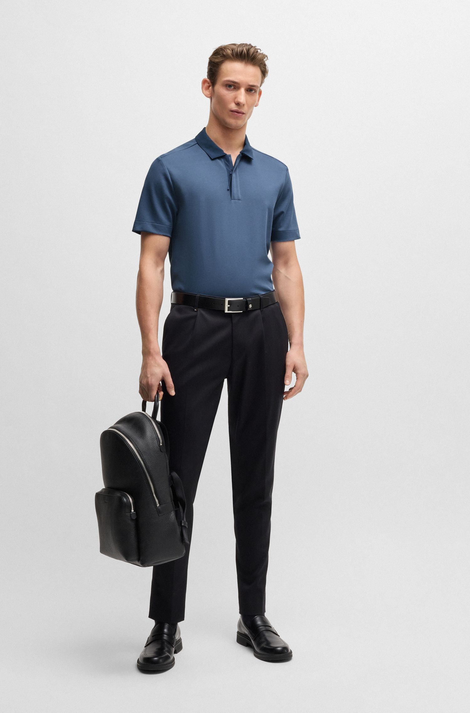 BOSS - Áo polo chất vải kháng khuẩn