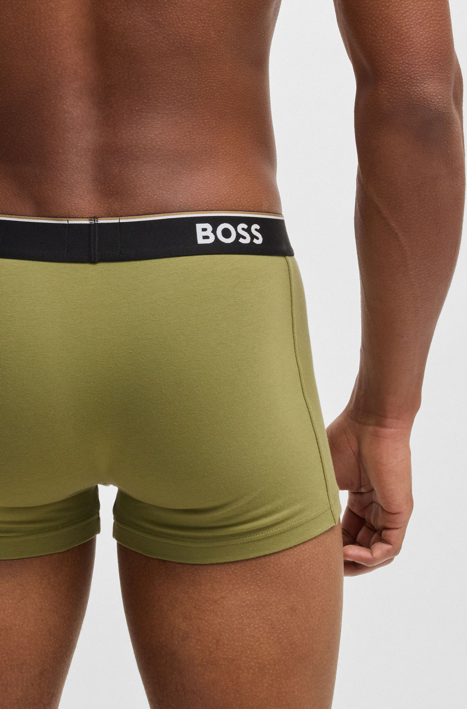 BOSS - Bộ 3 quần lót dáng trunk co giãn cotton