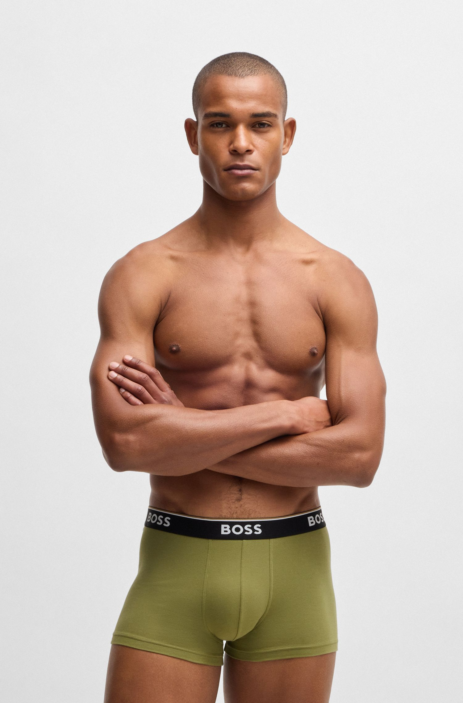 BOSS - Bộ 3 quần lót dáng trunk co giãn cotton