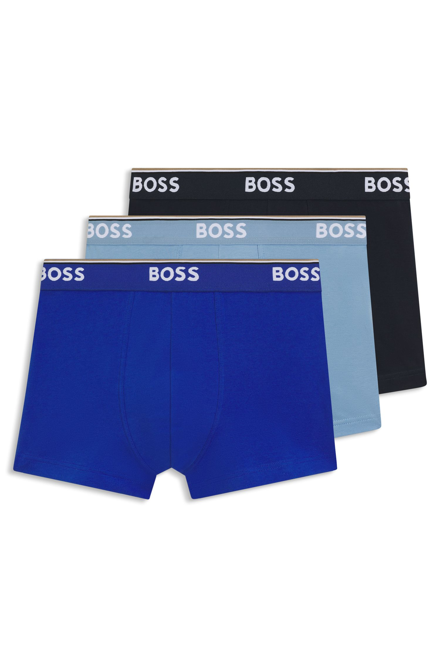 BOSS - Bộ 3 quần lót dáng trunk co giãn cotton