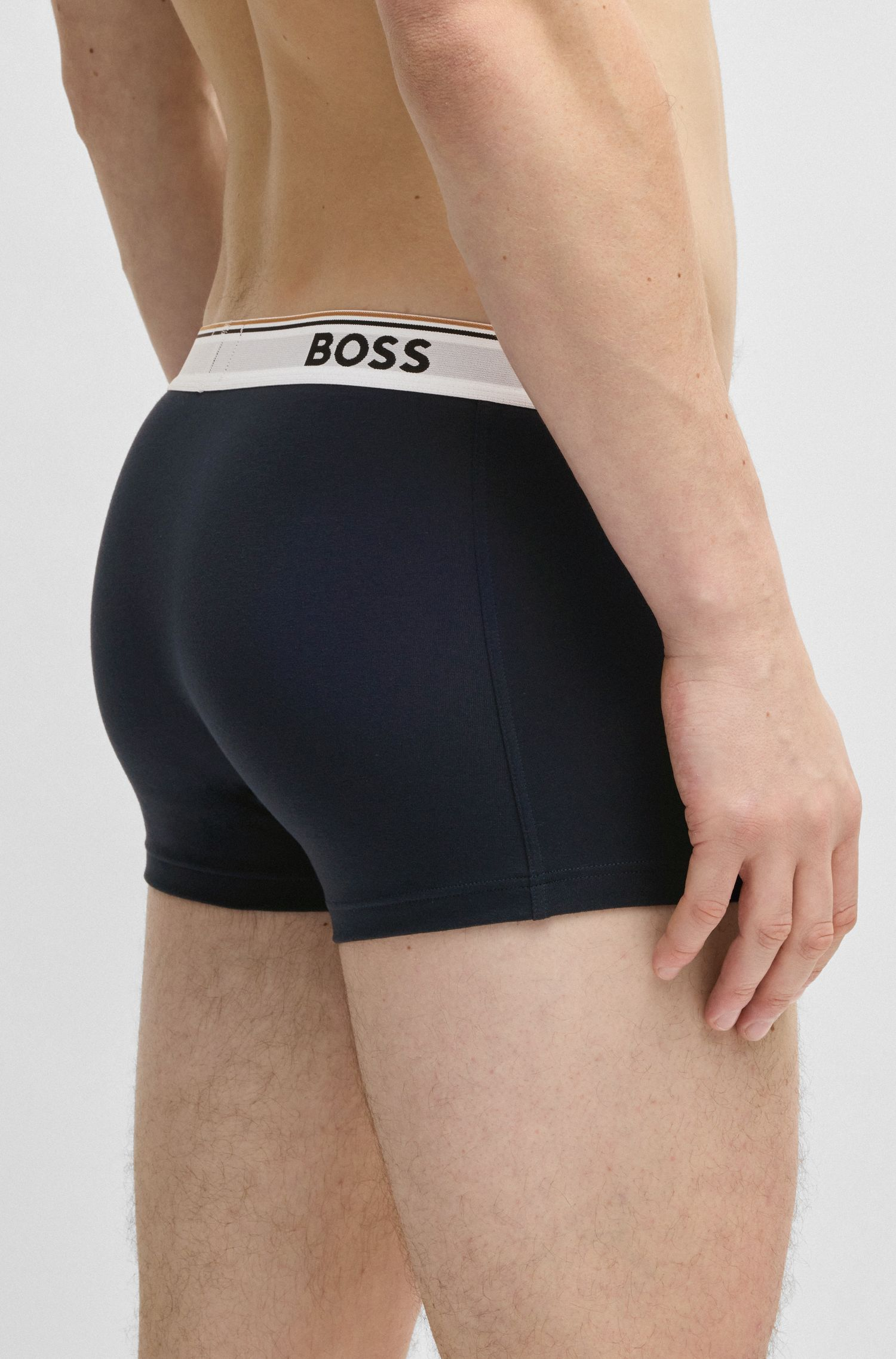 BOSS - Bộ 3 quần lót dáng trunk co giãn cotton