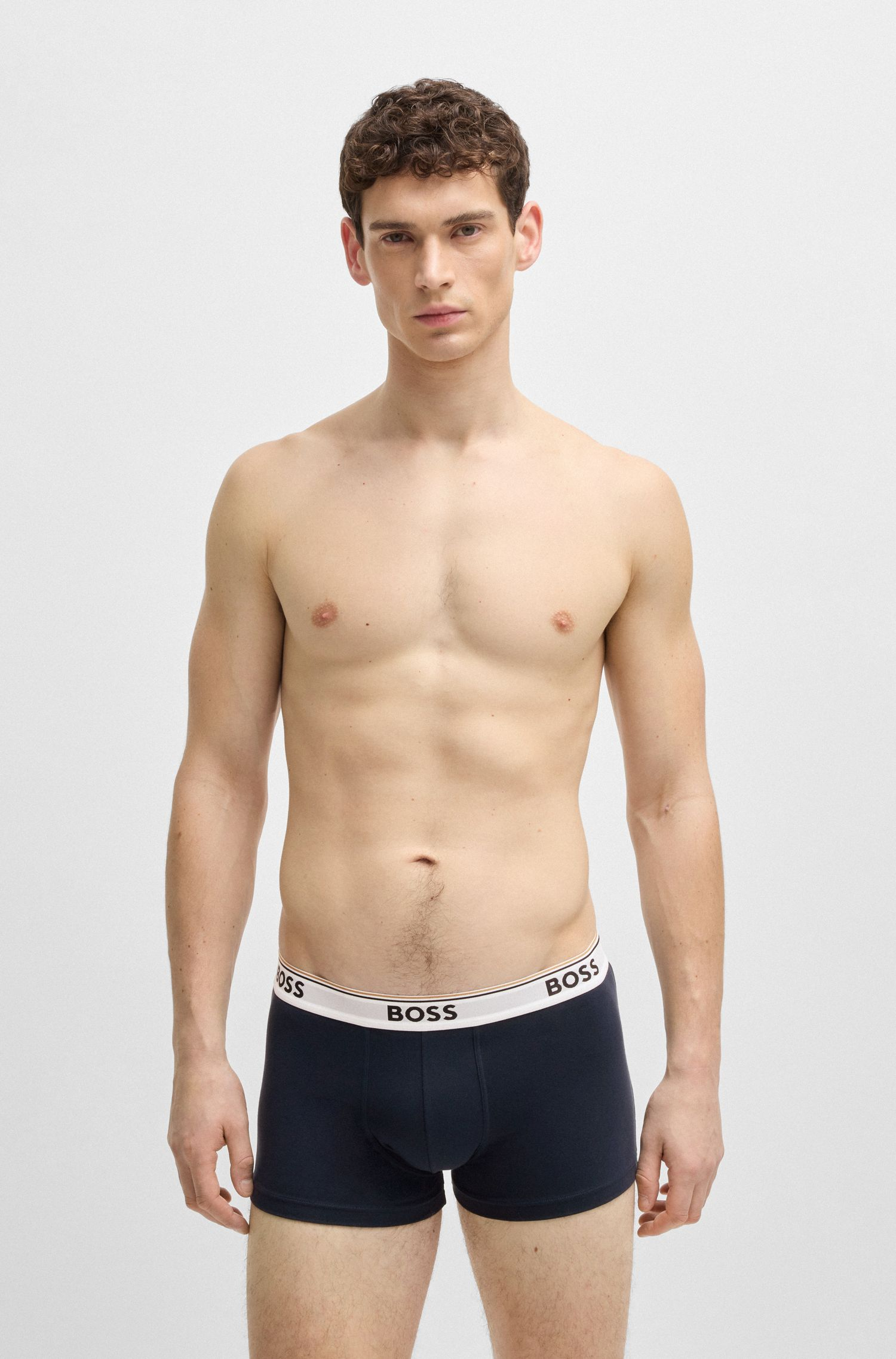 BOSS - Bộ 3 quần lót dáng trunk co giãn cotton
