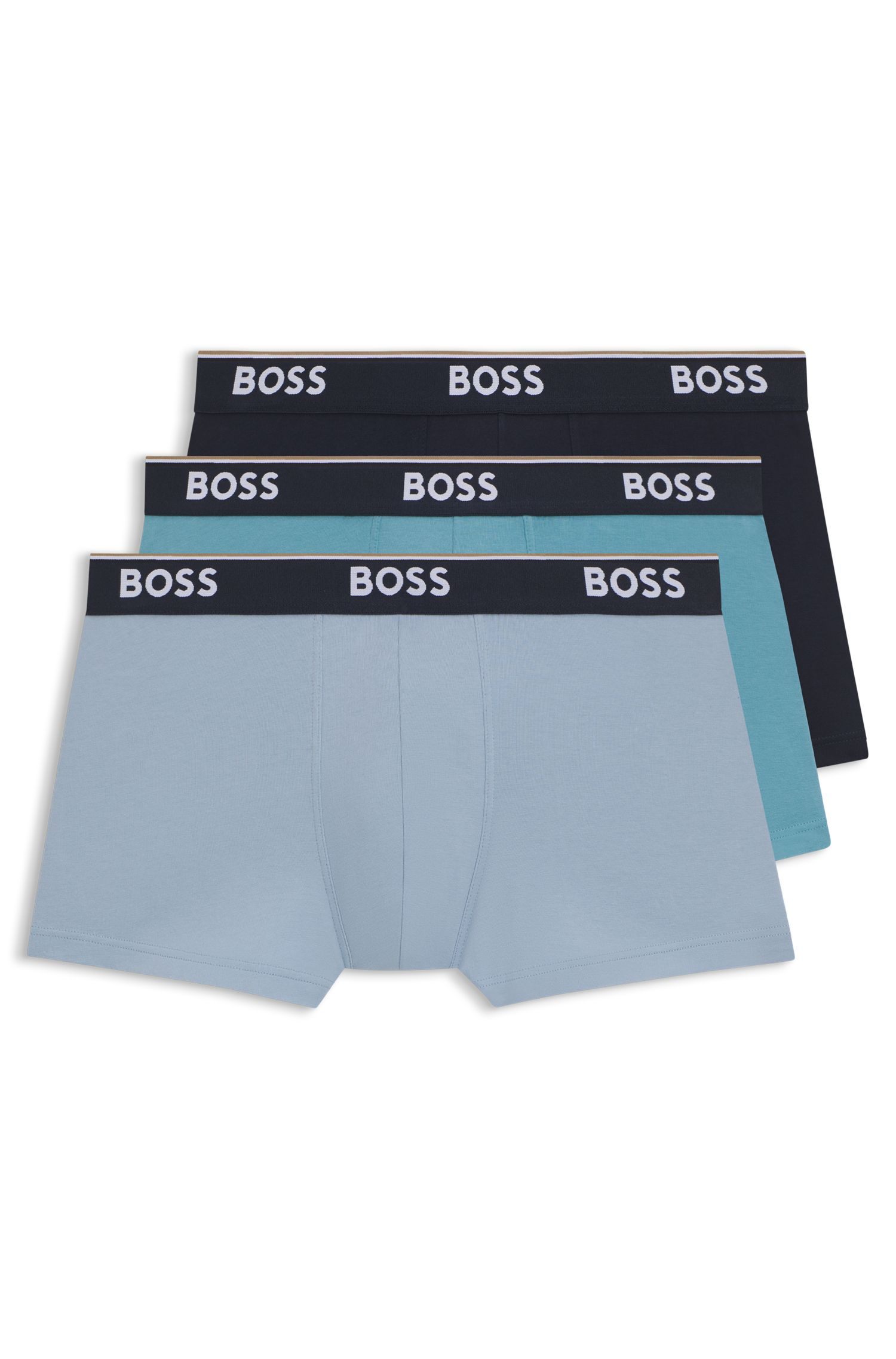 BOSS - Bộ 3 quần lót dáng trunk co giãn cotton