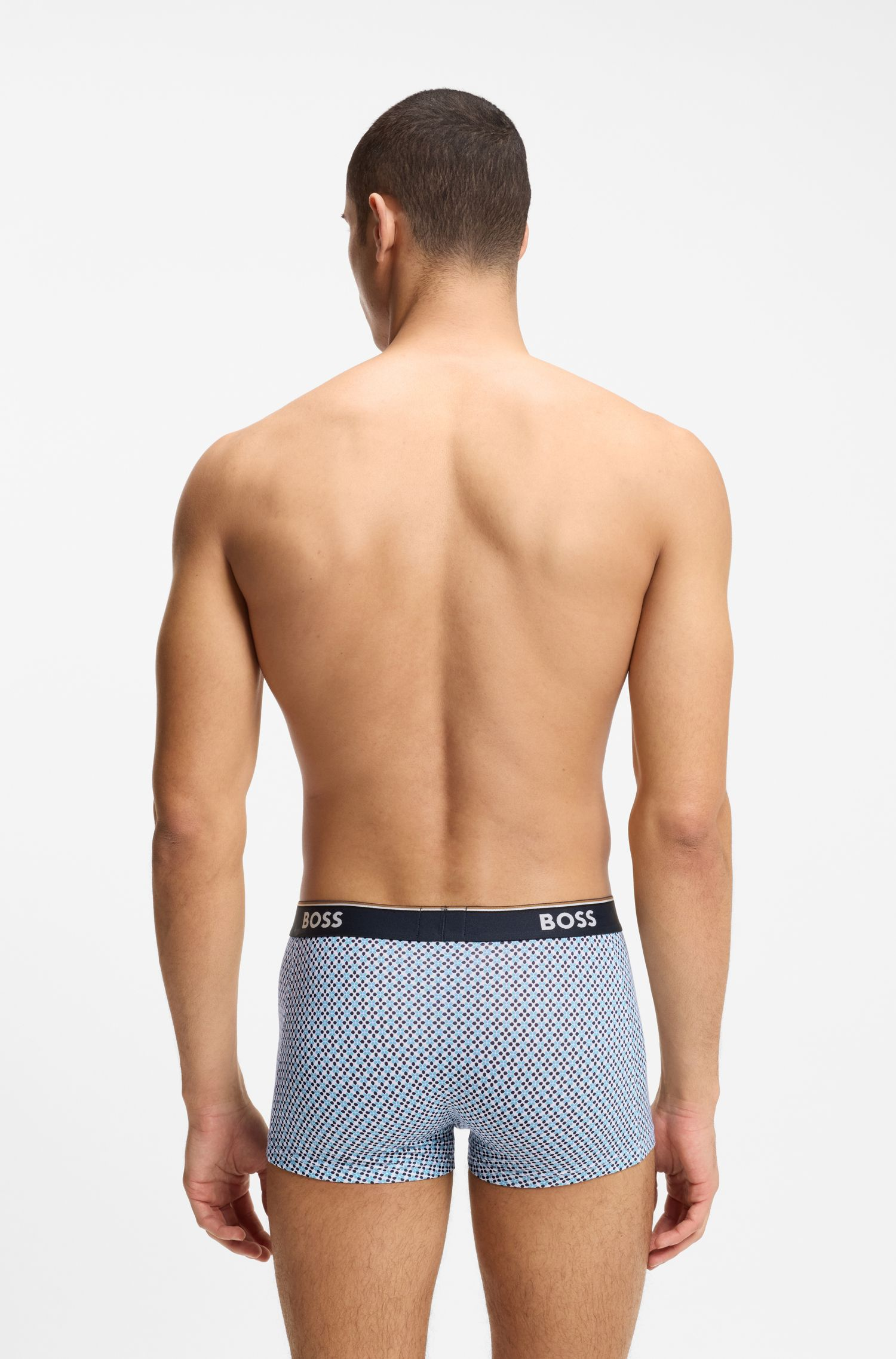 BOSS - Bộ 3 quần lót dáng trunk vải cotton co giãn có logo