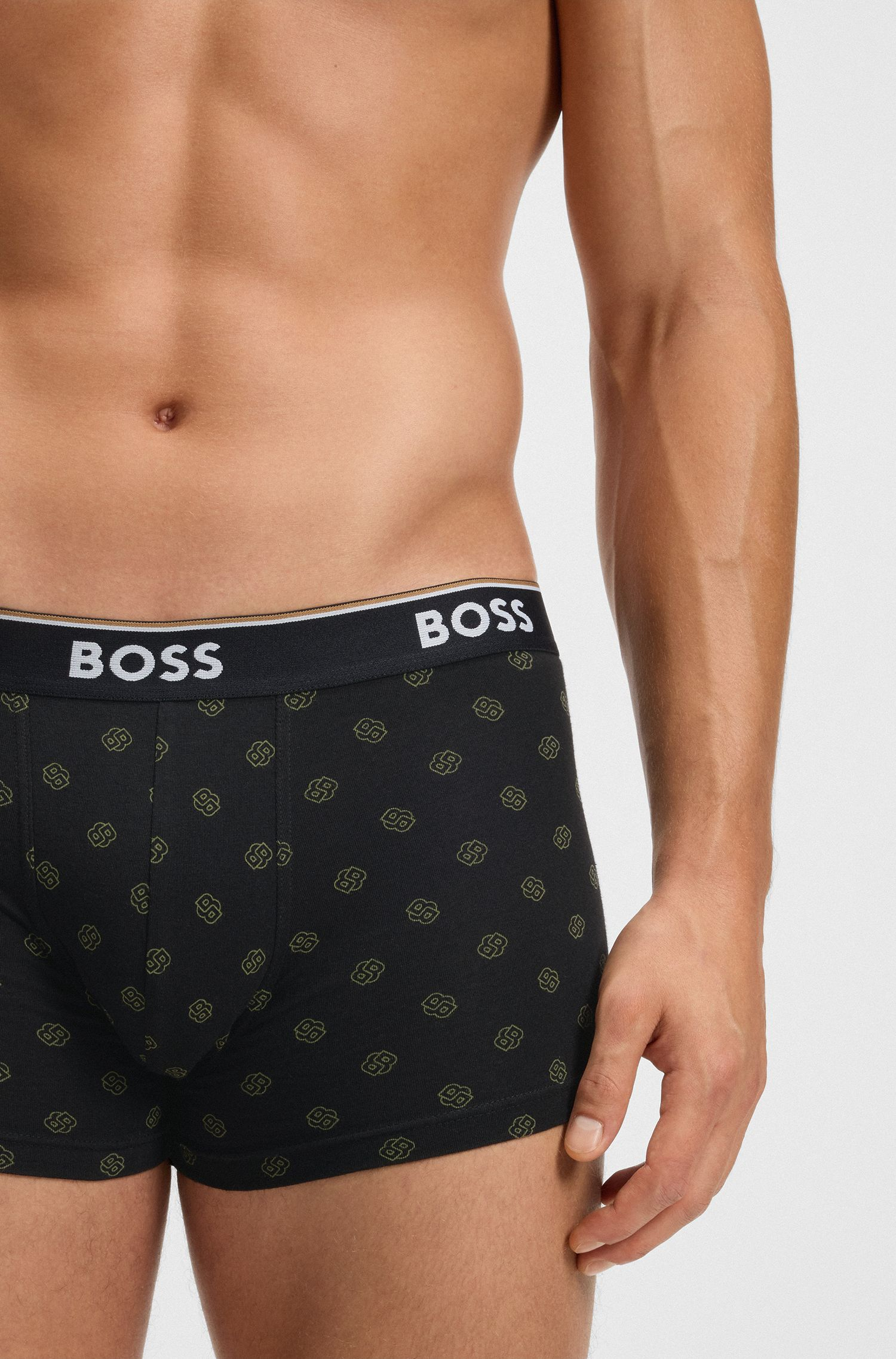 BOSS - Bộ 3 quần lót dáng trunk vải cotton co giãn có logo