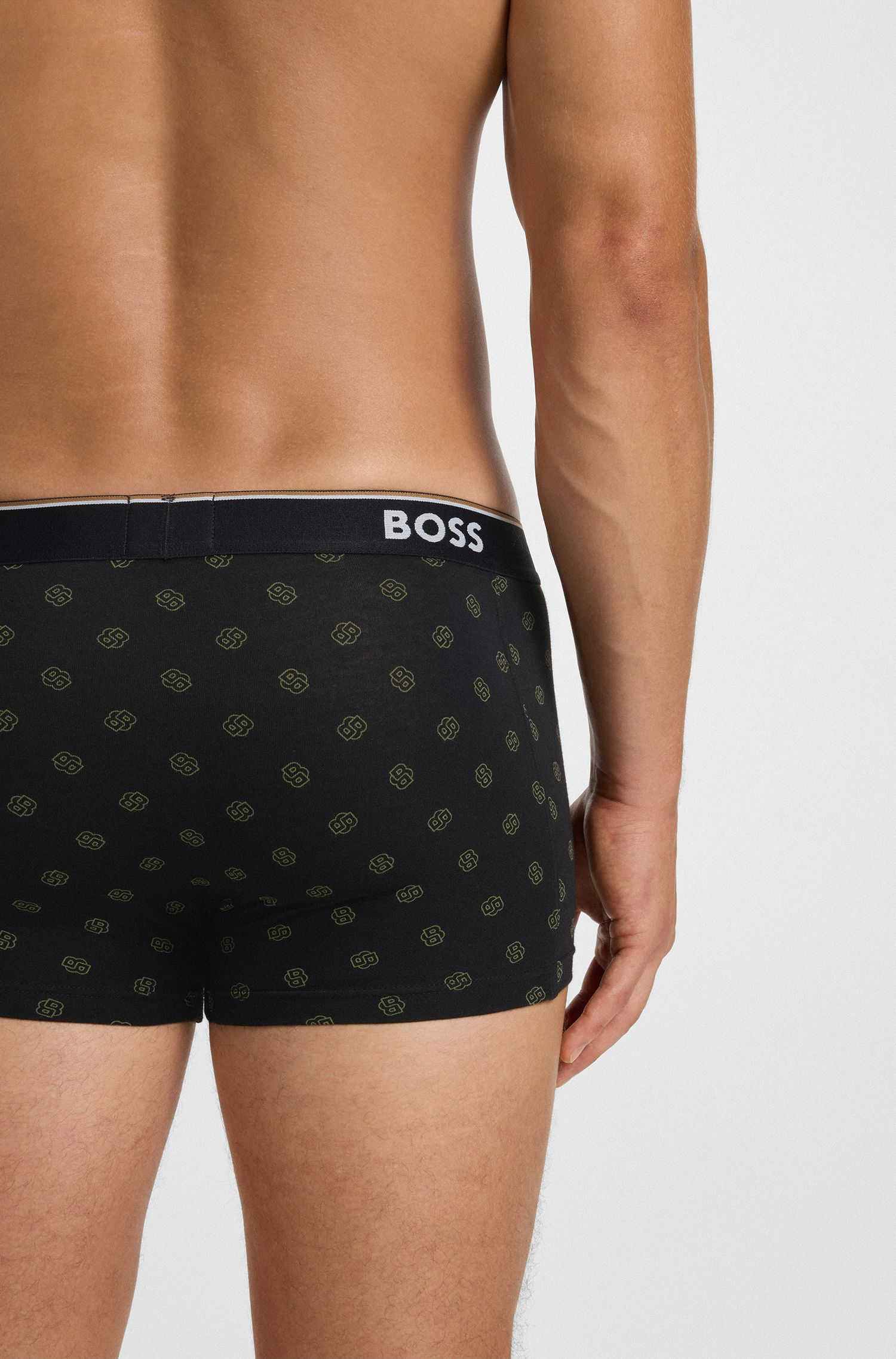 BOSS - Bộ 3 quần lót dáng trunk vải cotton co giãn có logo