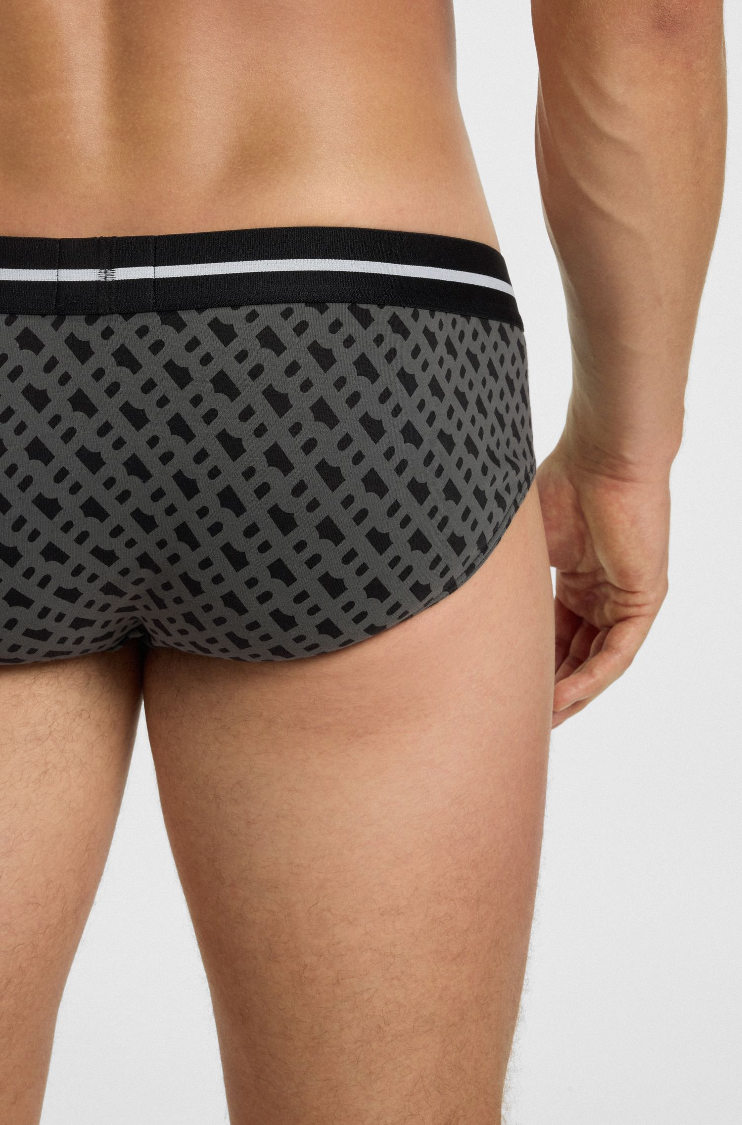 BOSS - Bộ 3 quần lót briefs vải cotton co giãn in logo