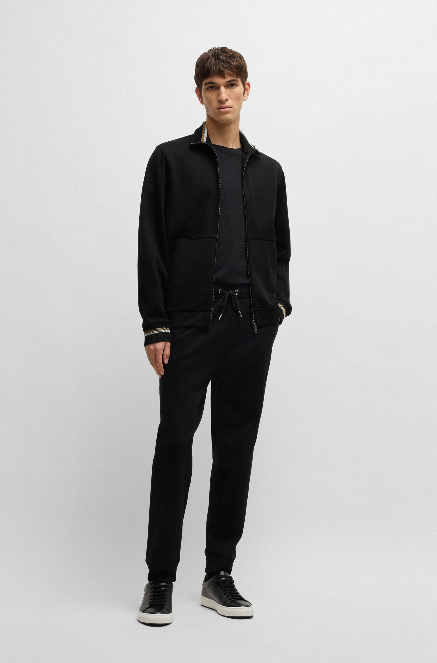 BOSS - Quần thể thao cotton mercerized có sọc