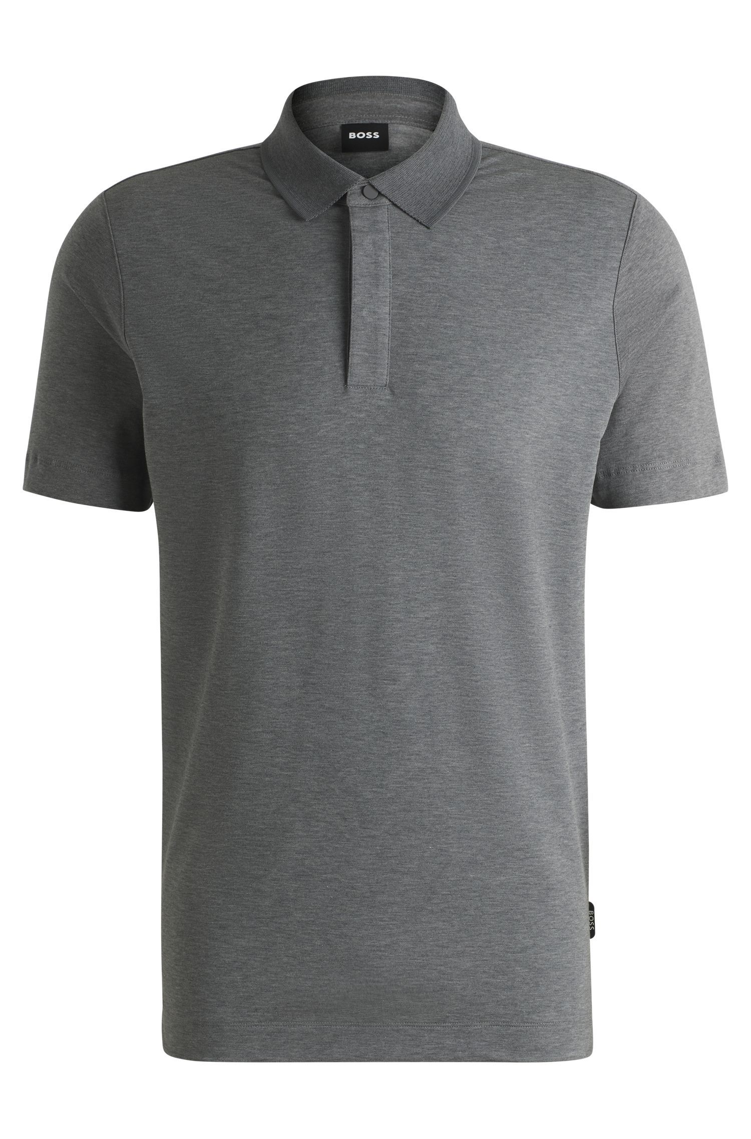BOSS - Áo polo hiệu ứng mélange thời thượng