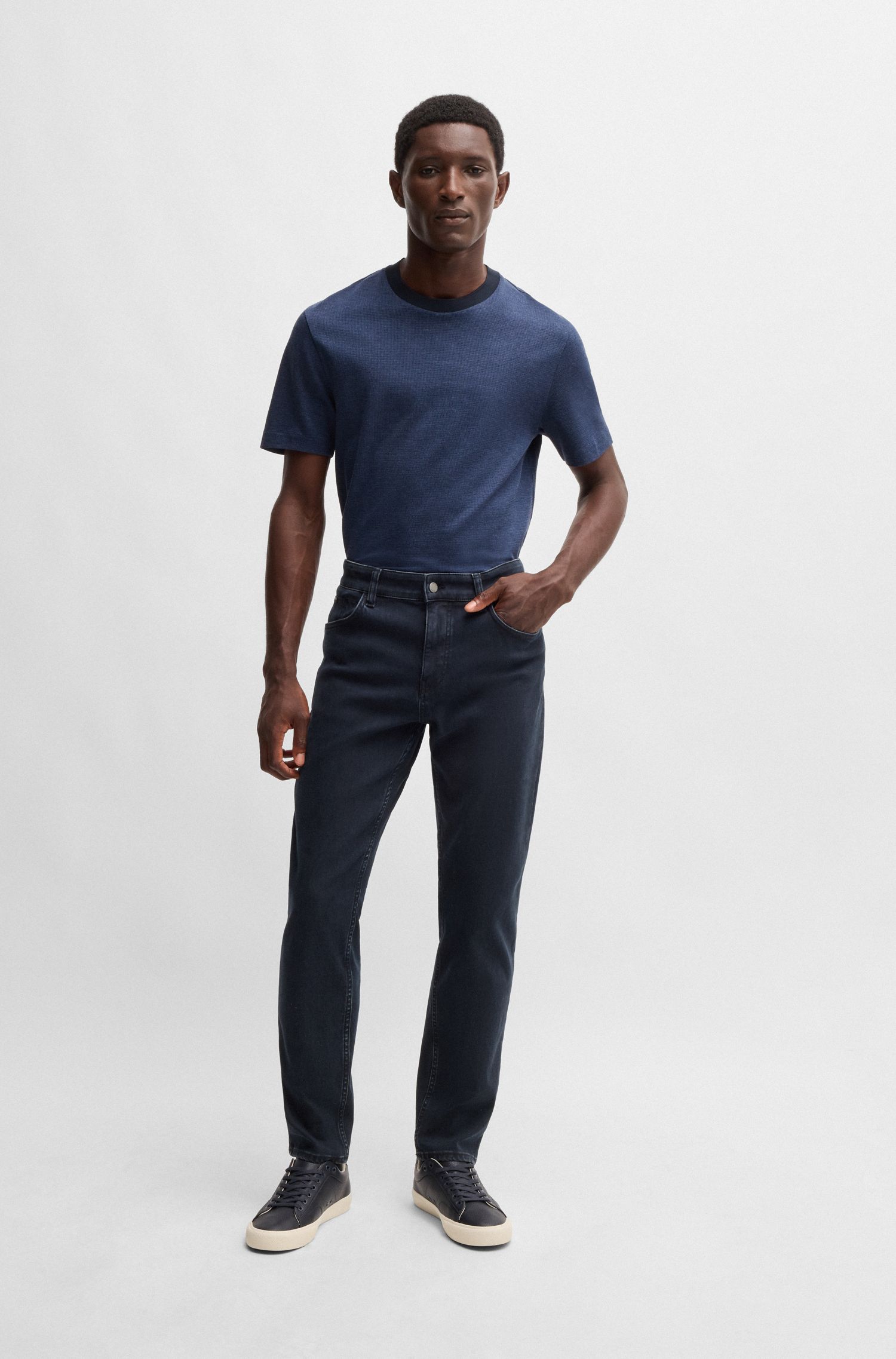 BOSS - Quần jeans dáng regular fit denim co giãn