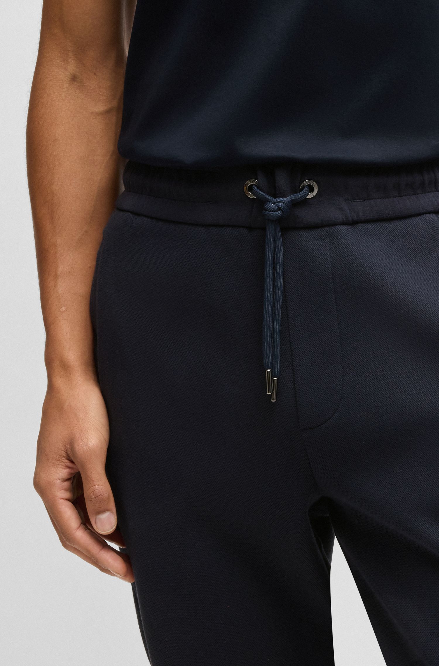 BOSS - Quần jogger dáng regular-fit vải cotton mercerized cao cấp