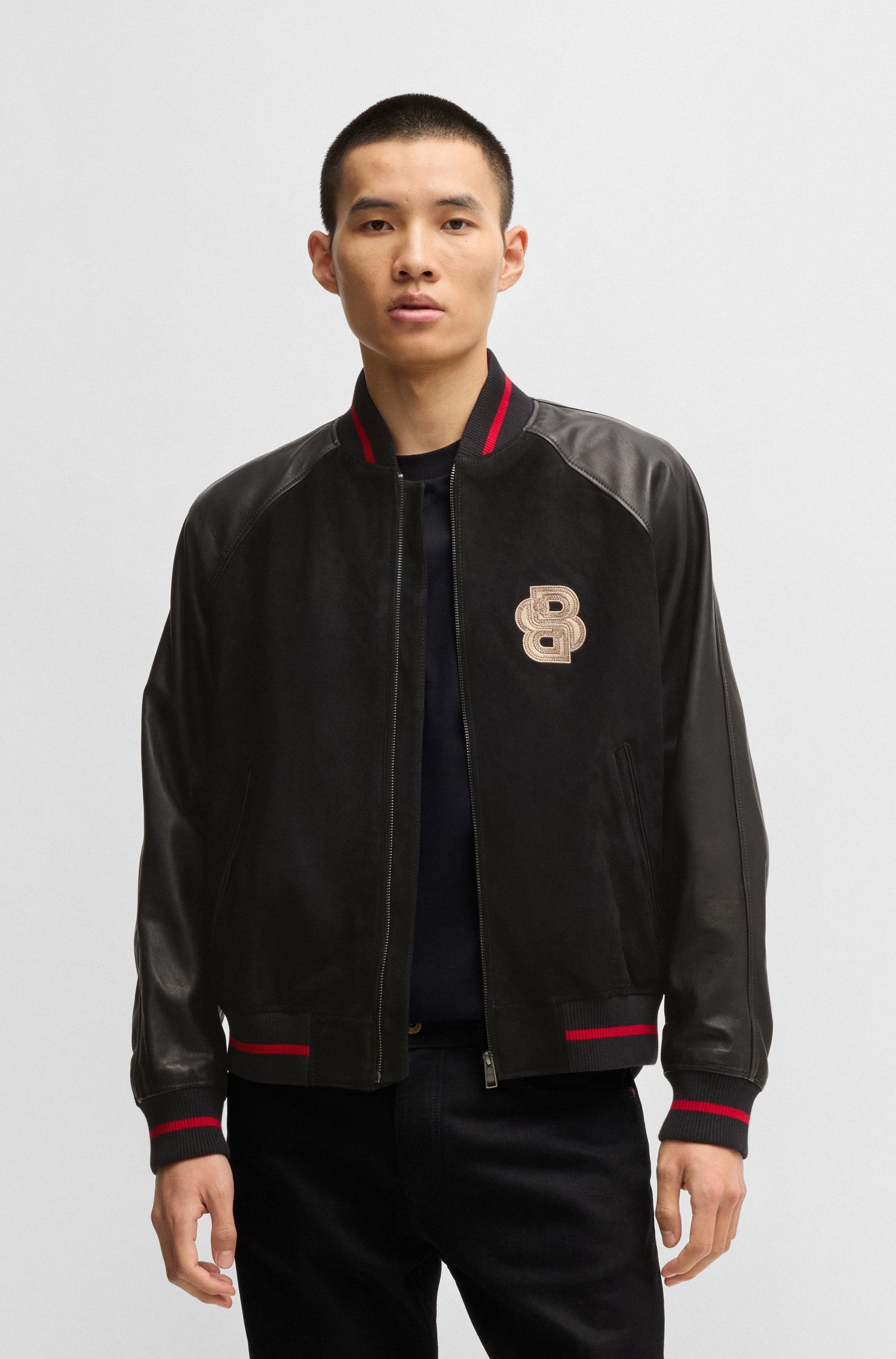 BOSS x Creation of the Gods Áo khoác varsity với họa tiết thêu